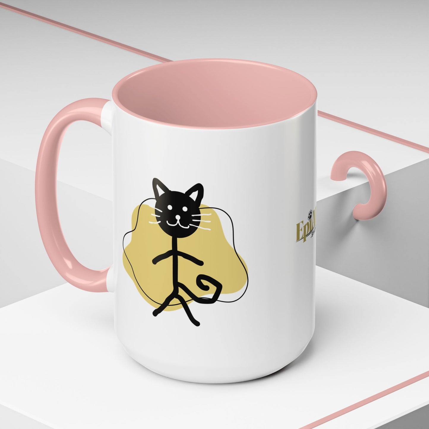 Playful Cat Accent Coffee Mug - 11oz & 15oz