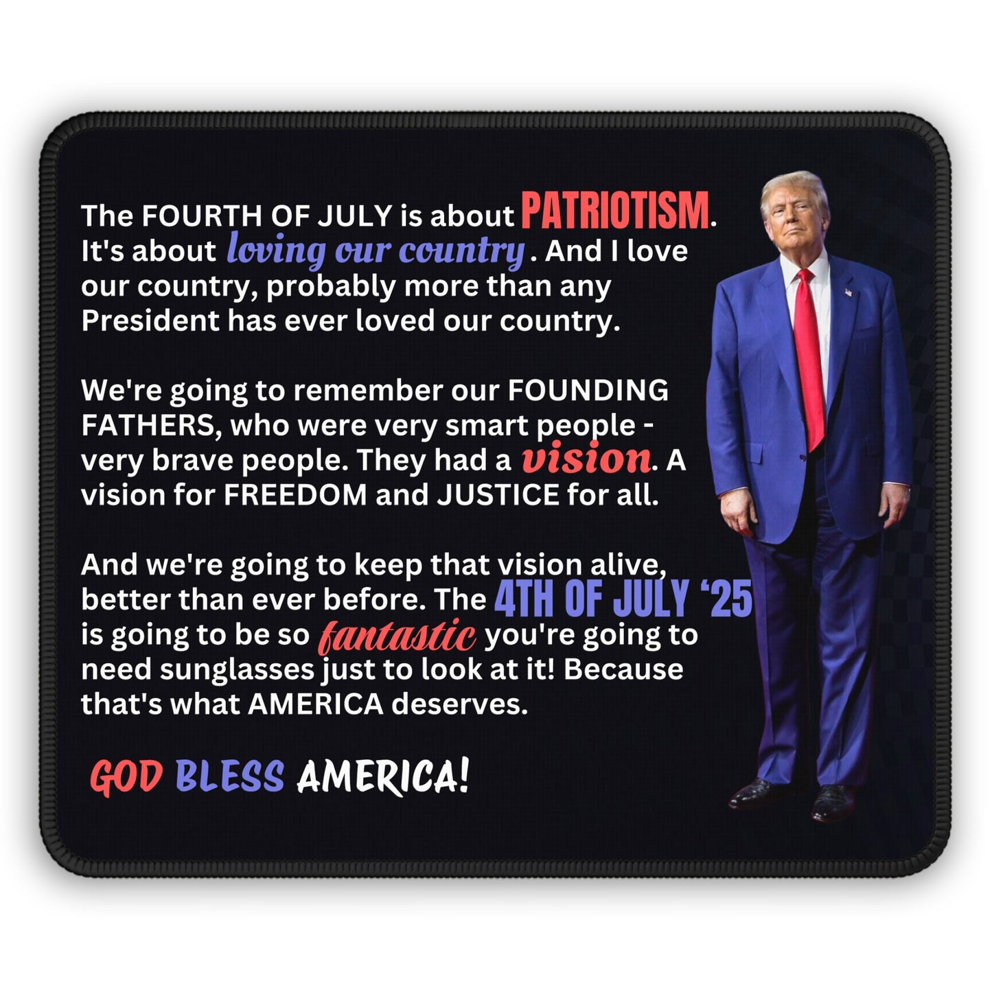 4th of July Design Gaming Mousepad