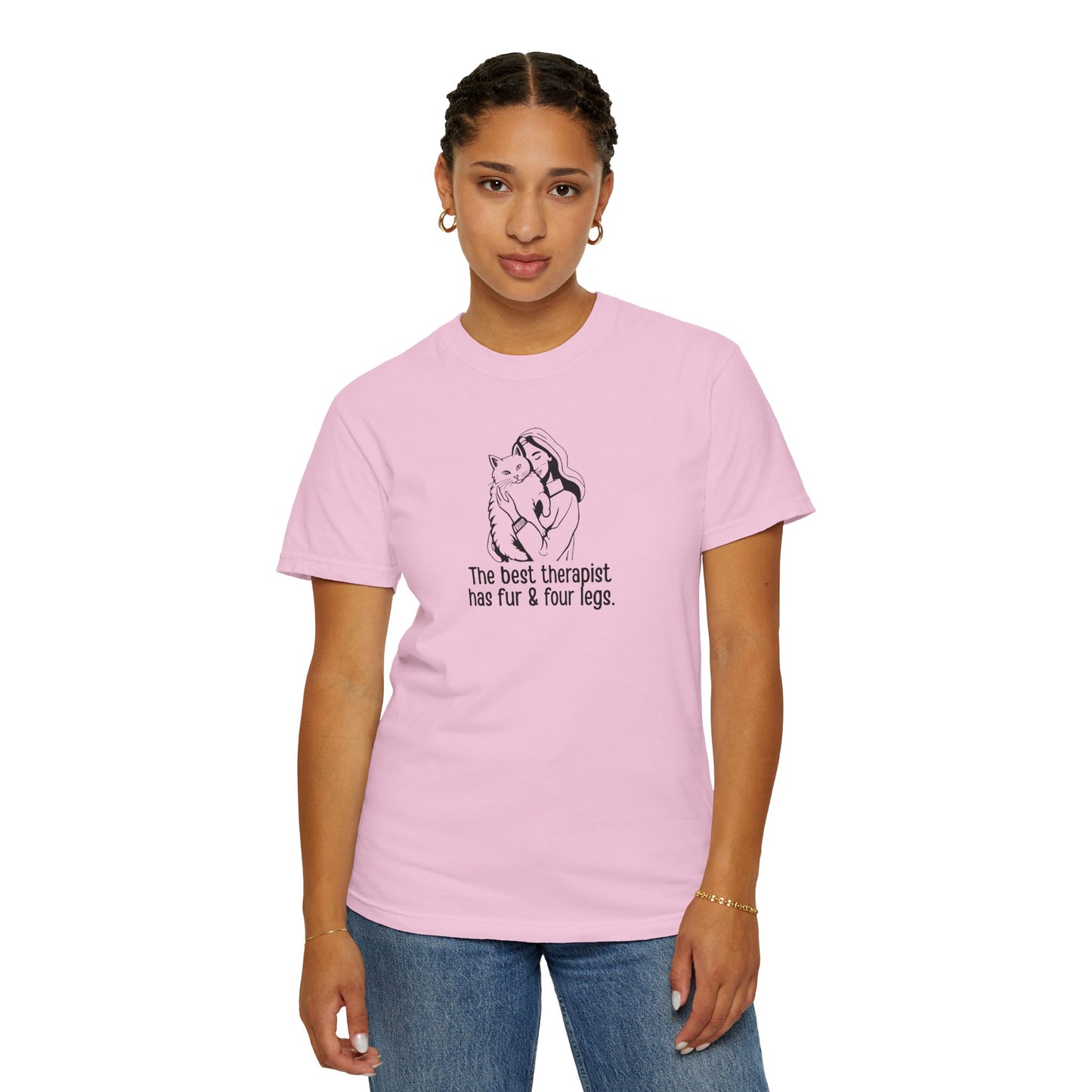 Cute Animal Therapy Unisex T-Shirt - "The Best Therapist Has Fur & Four Legs"