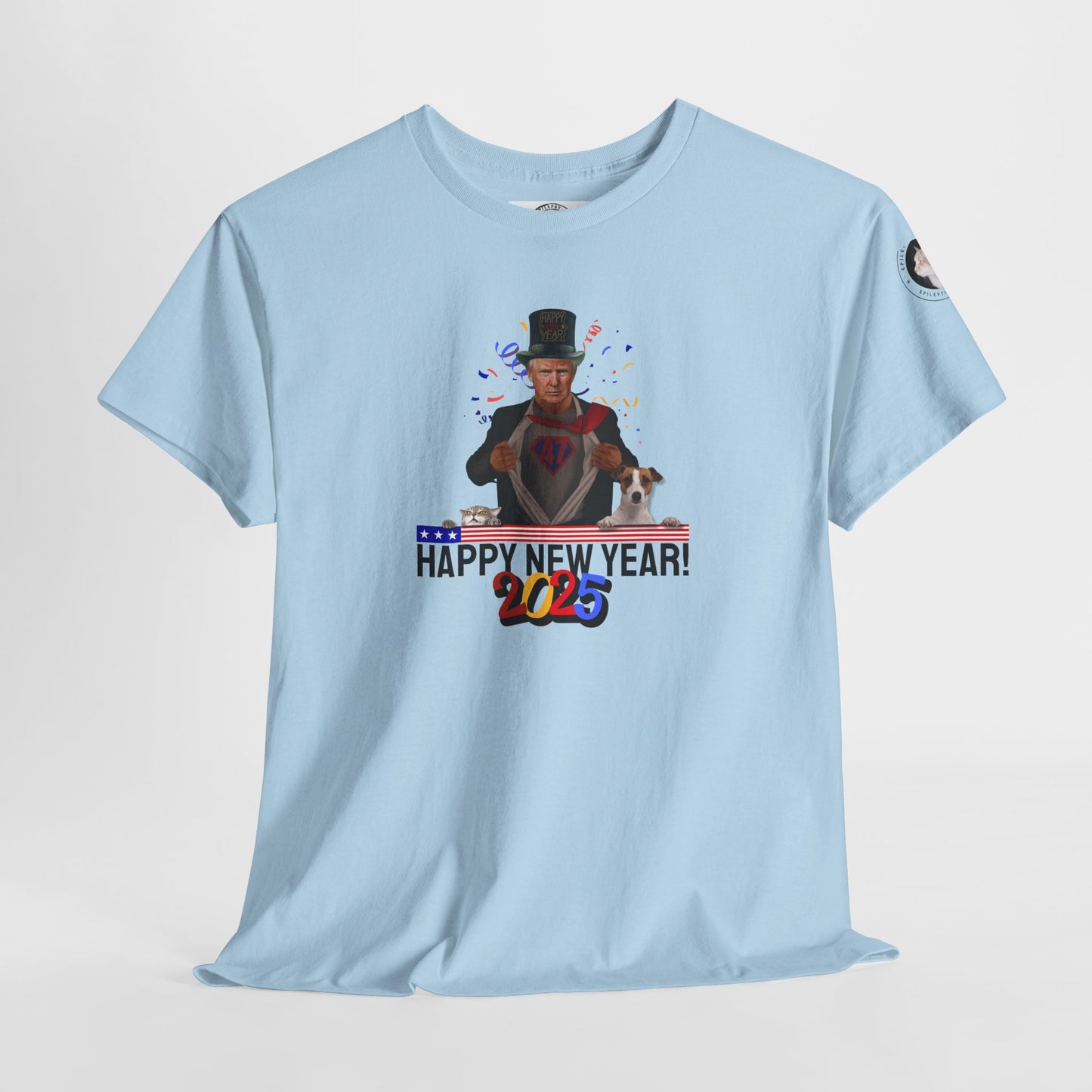 Trump Happy New Year 2025 Unisex Heavy Cotton Tee