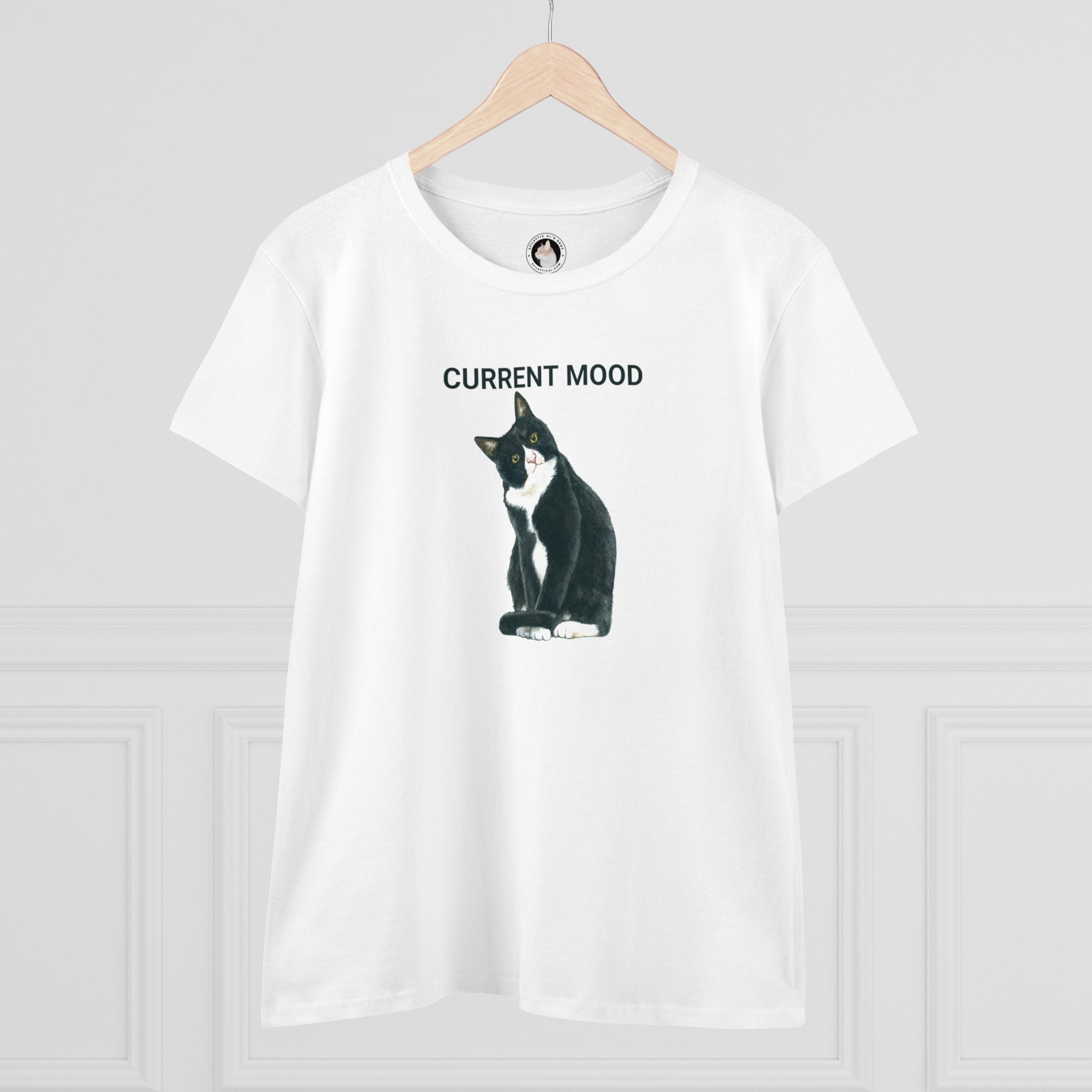 Photo depicting the Current Mood: Wha? Women's Midweight Cotton Tee from EpiAl's Shop.