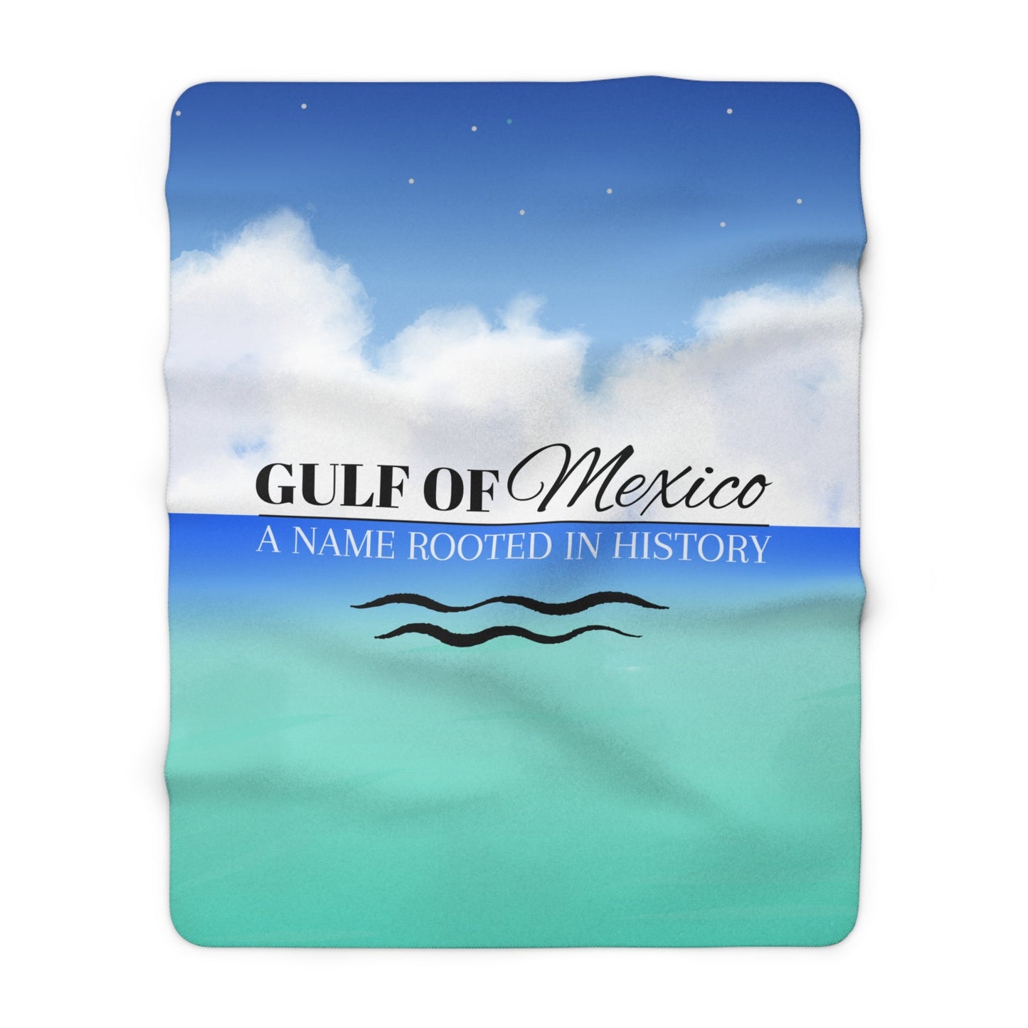 Gulf of Mexico Sherpa Fleece Blanket Printify