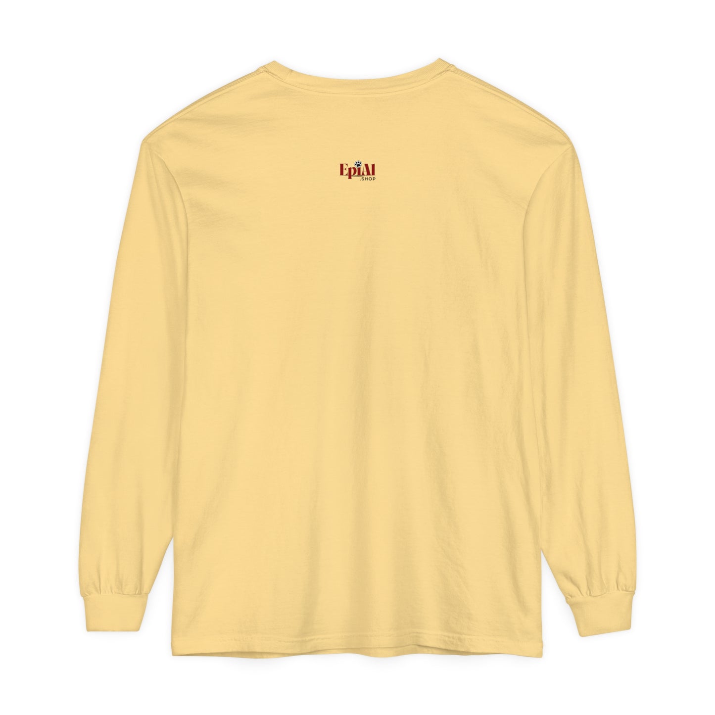 Cat Hair Accessorized Unisex Garment-dyed Long Sleeve T-Shirt