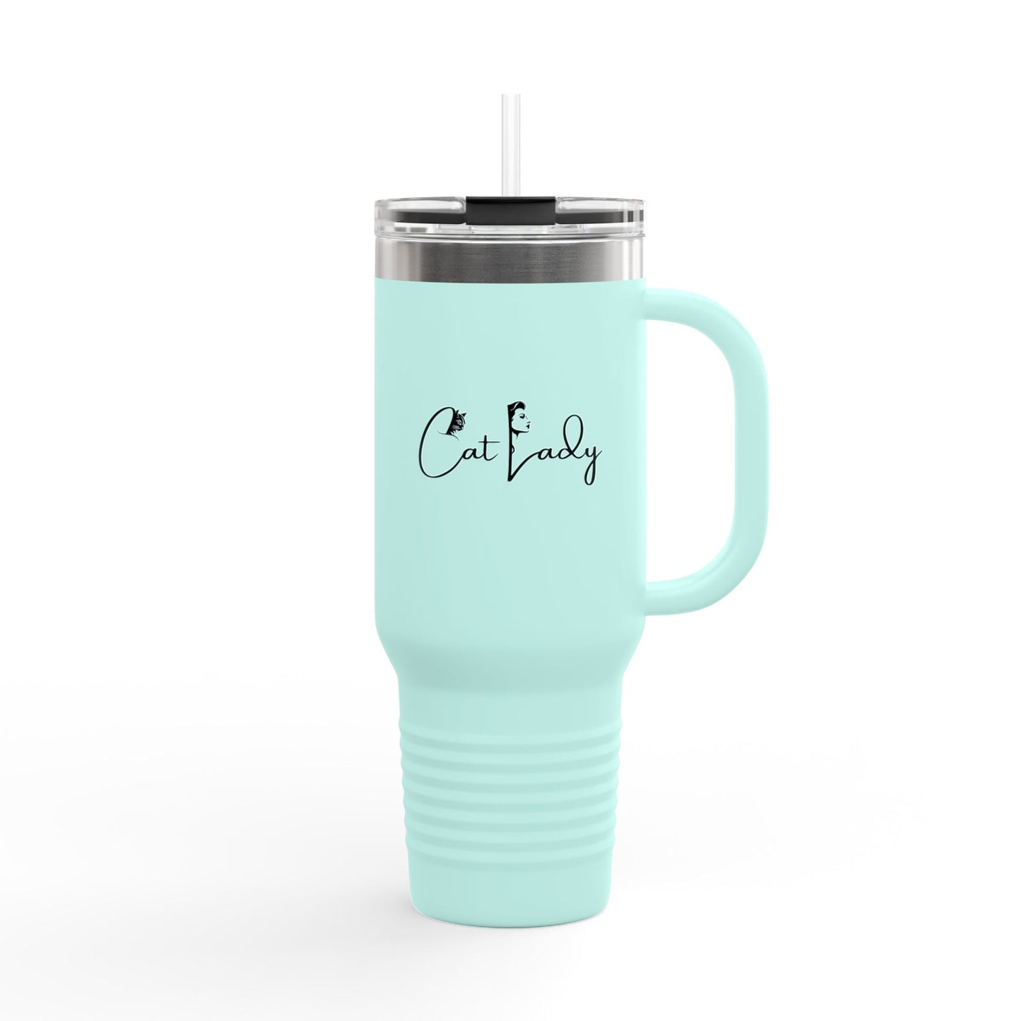 Cat Lady Insulated Travel Mug - 40oz Coffee Tumbler for Cat Lovers Printify