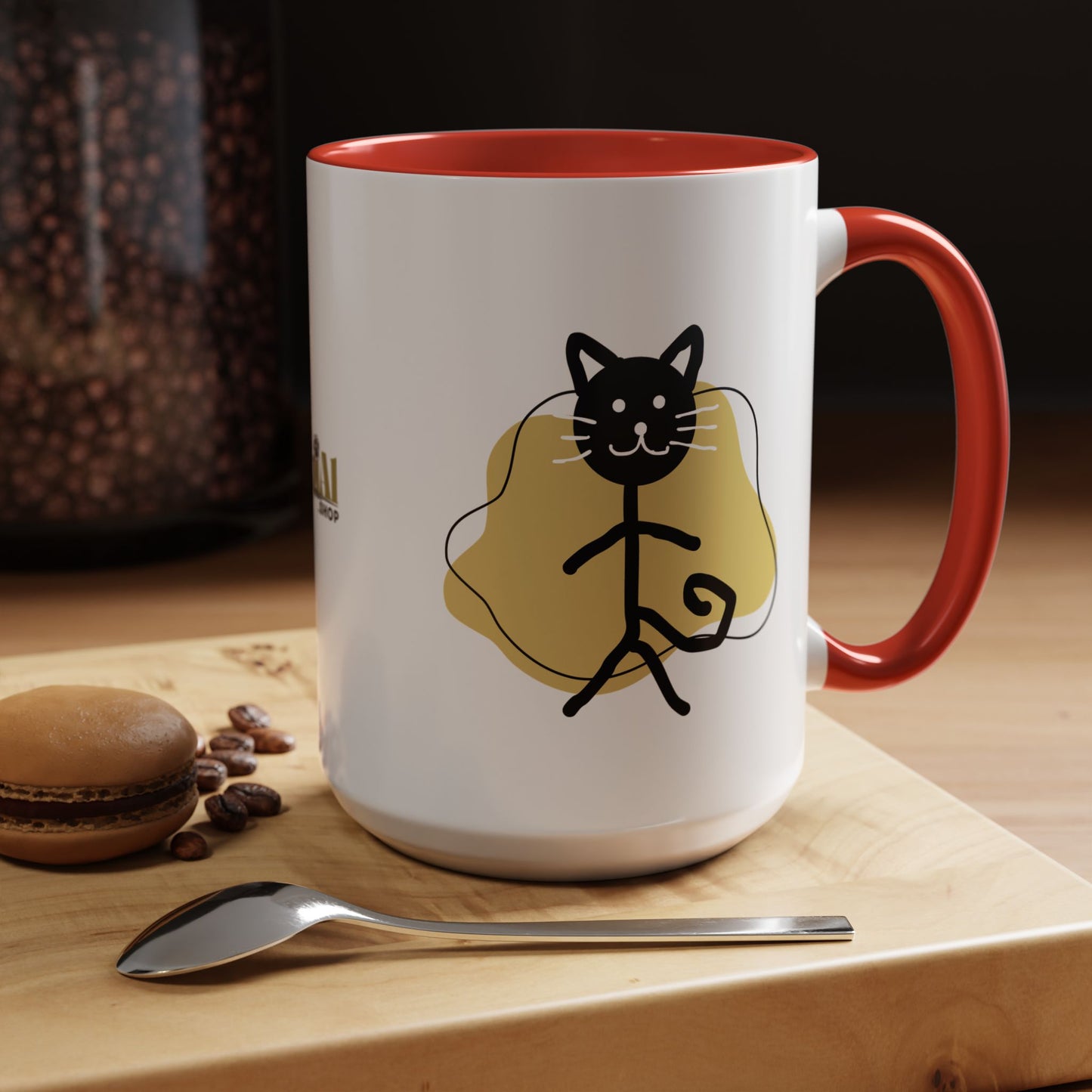 Playful Cat Accent Coffee Mug - 11oz & 15oz