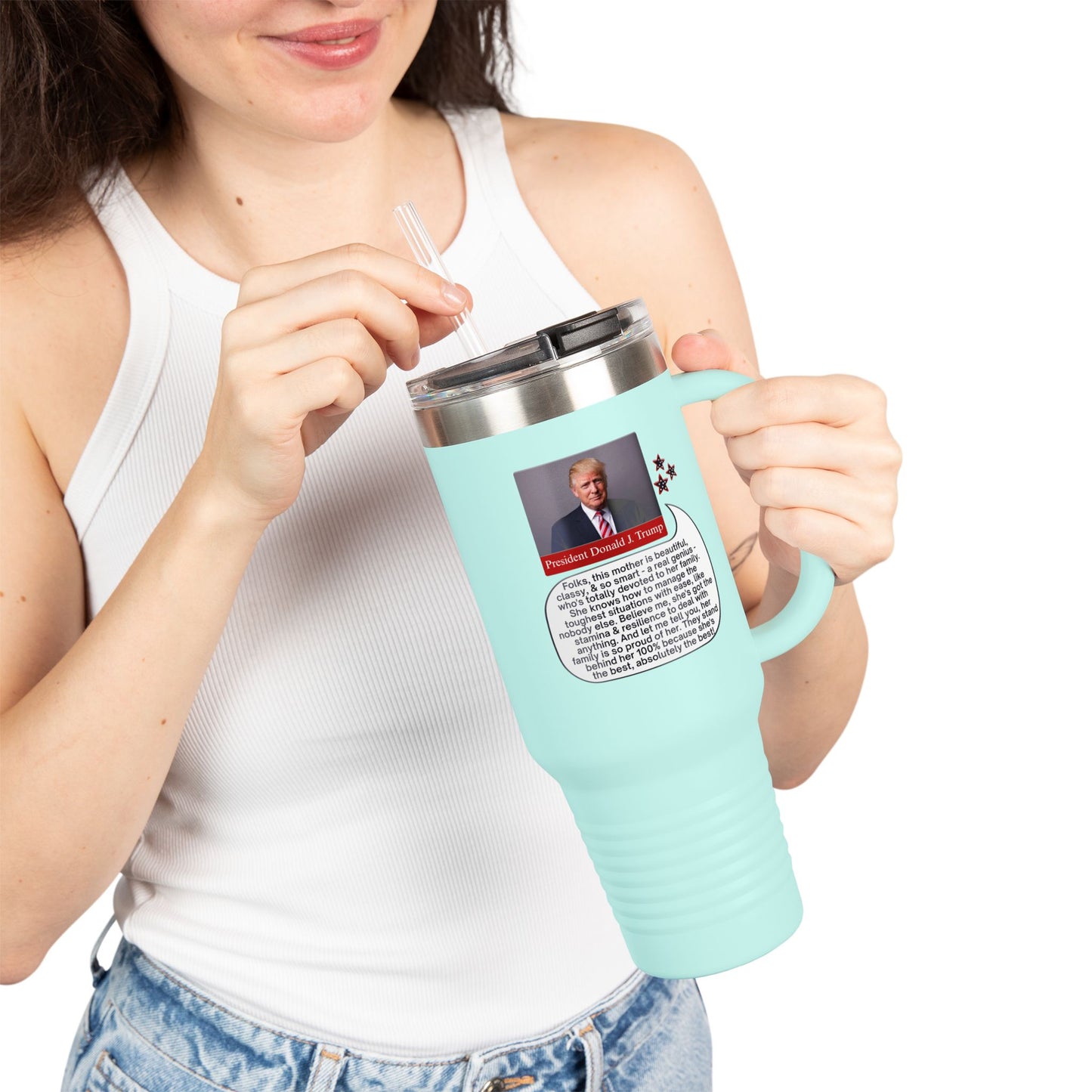 Mothers' Day Insulated Travel Mug - 40oz with Straw