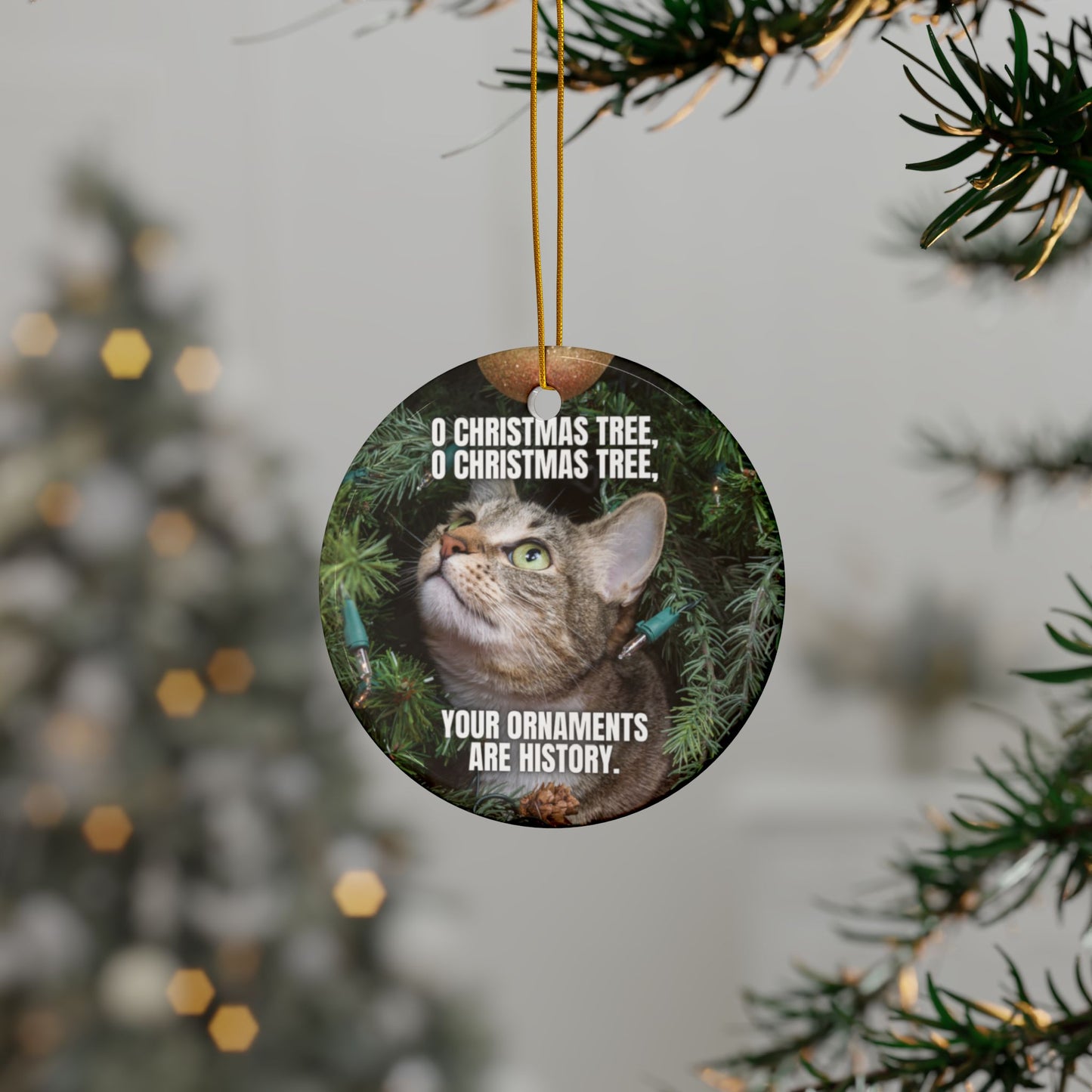 O Christmas Tree Ceramic Ornaments, 2-Side Print
