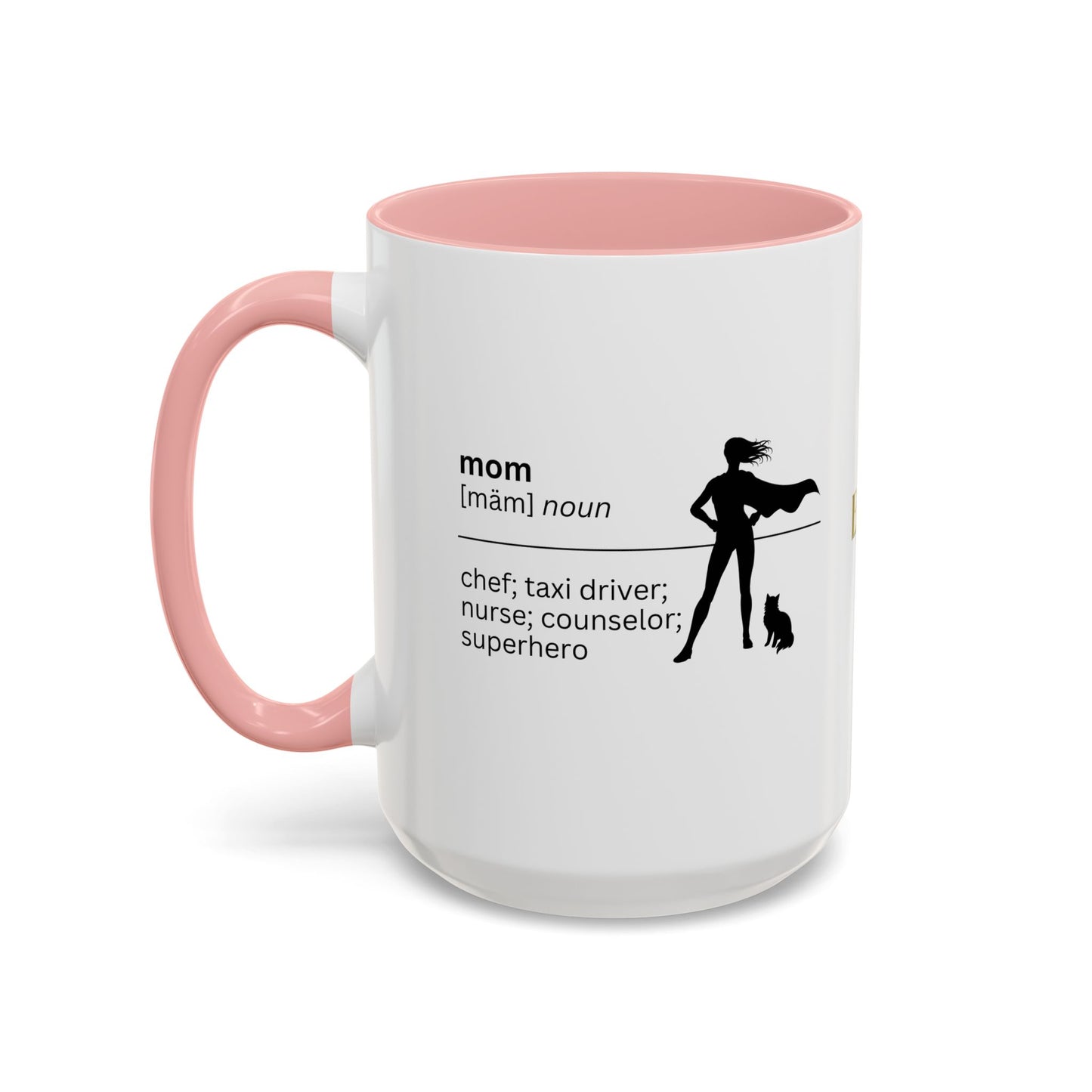 Mom Superhero Accent Coffee Mug - Perfect Gift for Moms