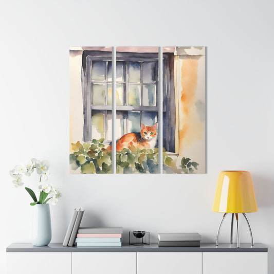 Window Kitty Acrylic Prints (Triptych)
