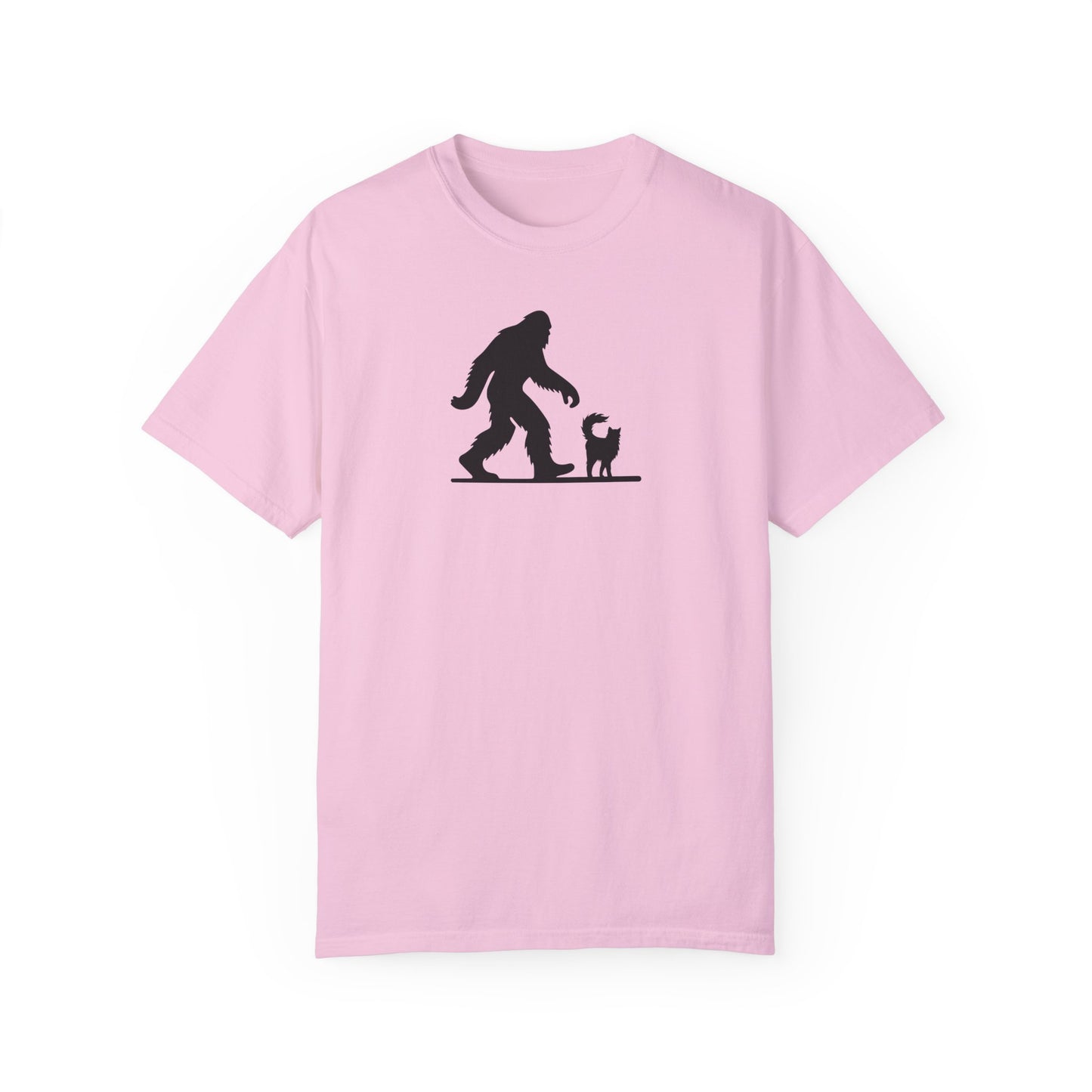 Bigfoot & Cat Unisex Garment-Dyed T-Shirt - Fun Casual Wear