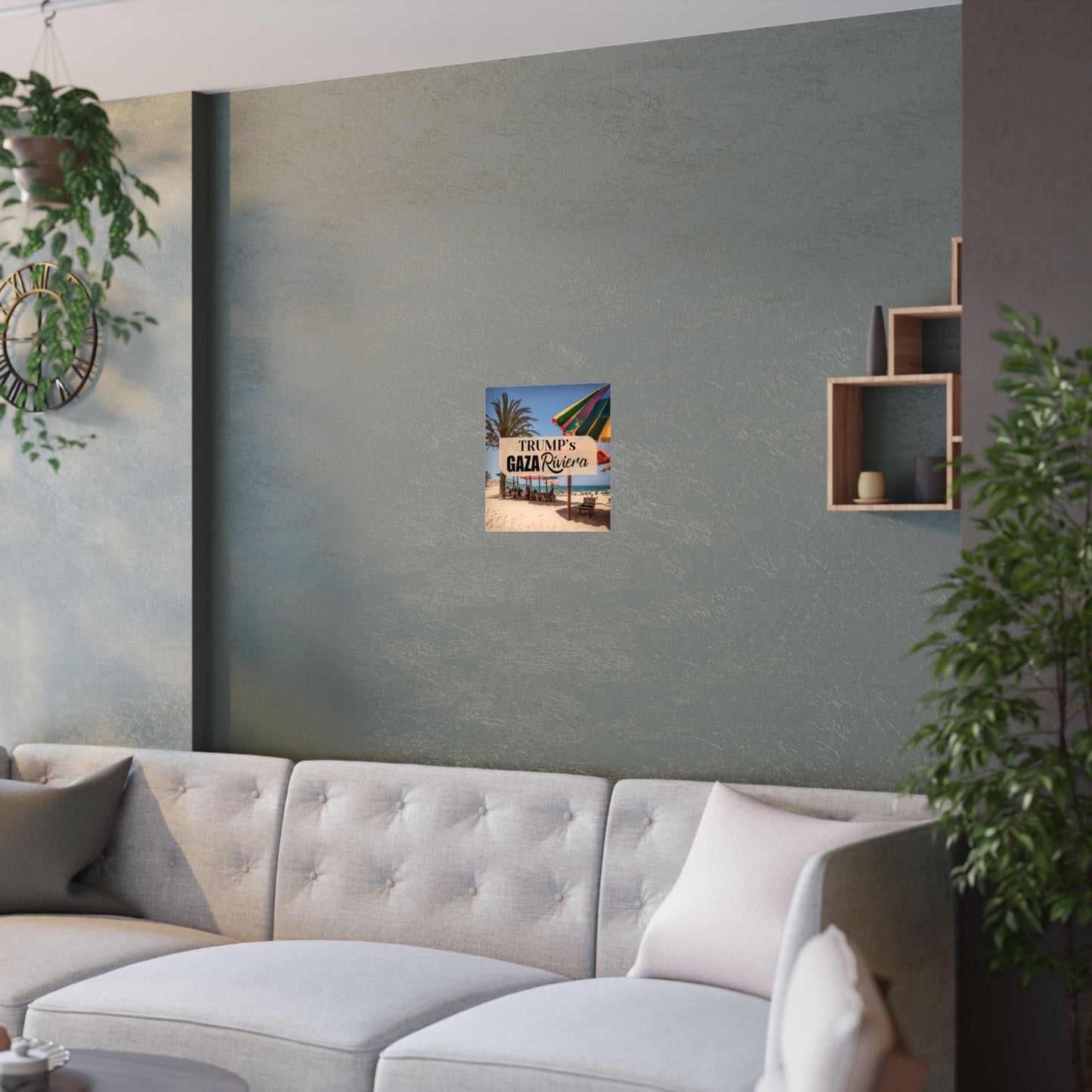 Trump's Gaza Riviera Satin Poster