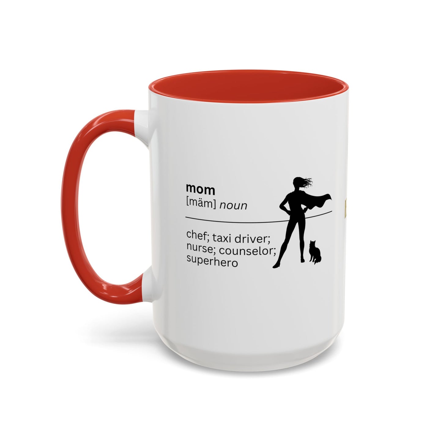 Mom Superhero Accent Coffee Mug - Perfect Gift for Moms