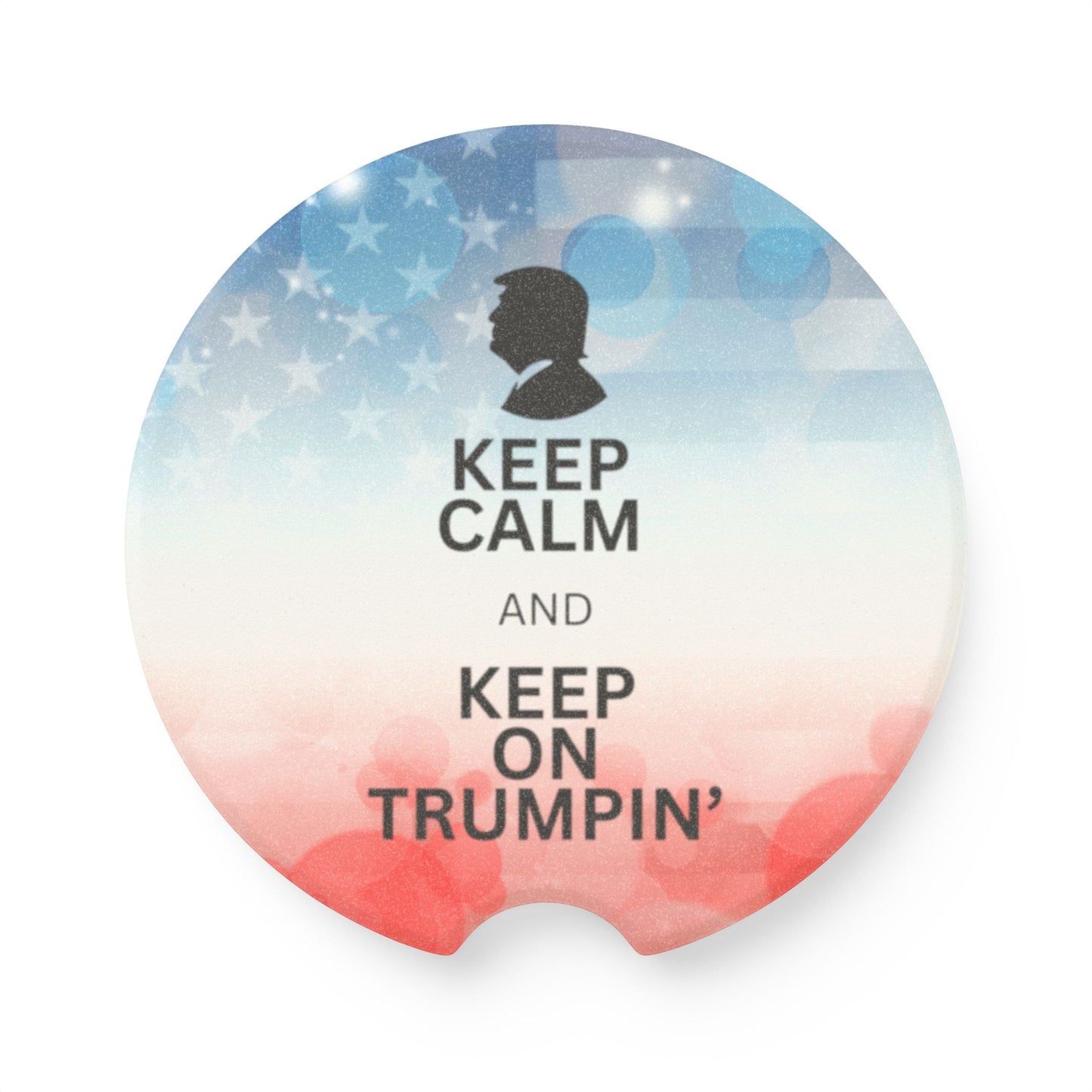 Keep Calm and Keep on Trumpin' Soapstone Car Coaster Printify