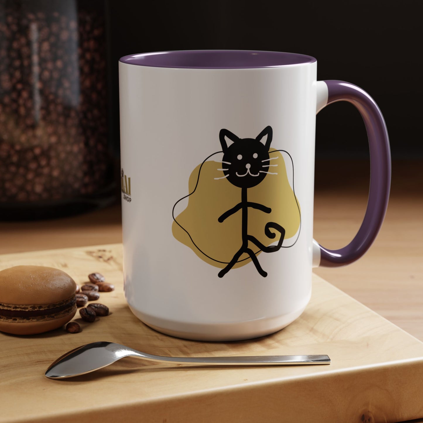 Playful Cat Accent Coffee Mug - 11oz & 15oz