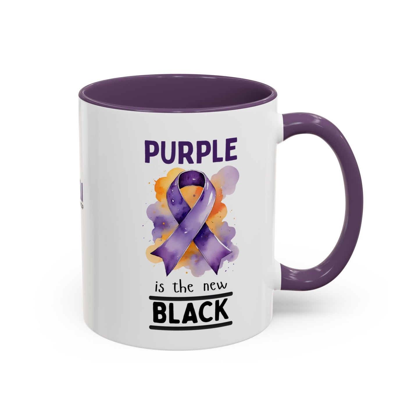 Purple Ribbon Accent Coffee Mug