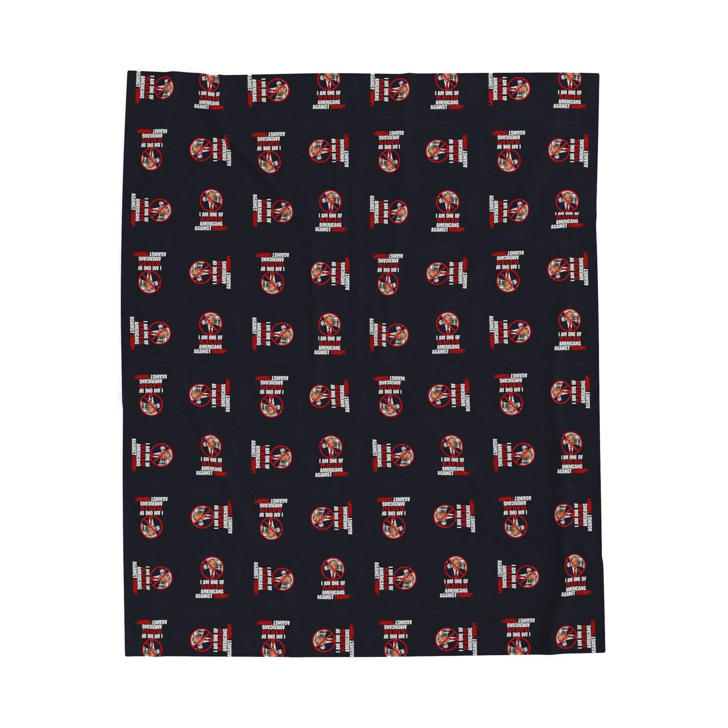 Cozy Velveteen Plush Blanket – Americans Against Trump Design Printify