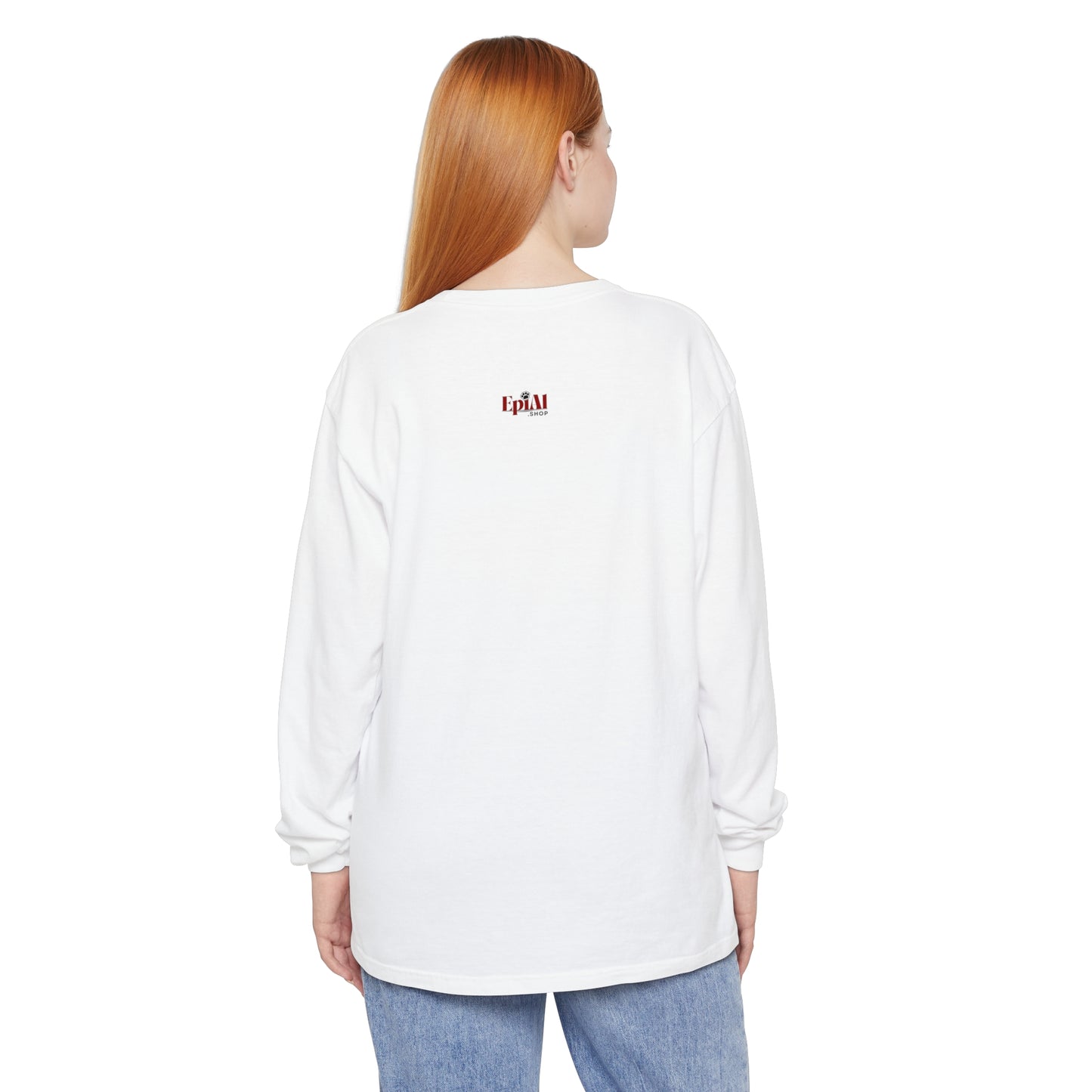 Cat Hair Accessorized Unisex Garment-dyed Long Sleeve T-Shirt