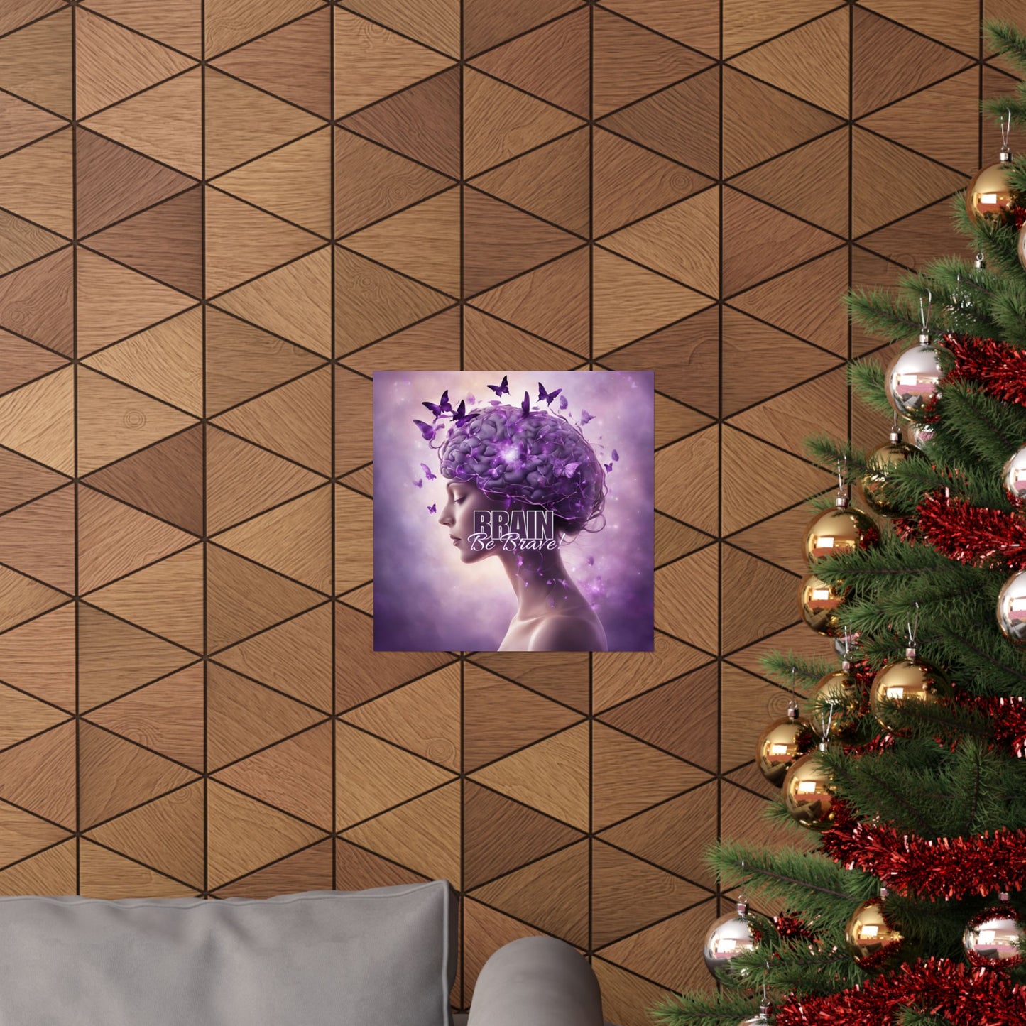 Purple Brain Be Brave Matte Vertical Posters