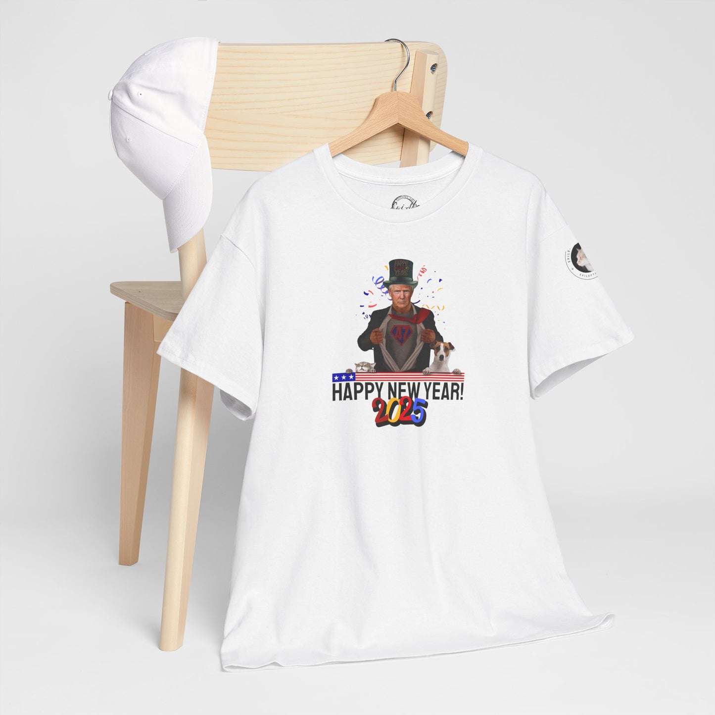 Trump Happy New Year 2025 Unisex Heavy Cotton Tee