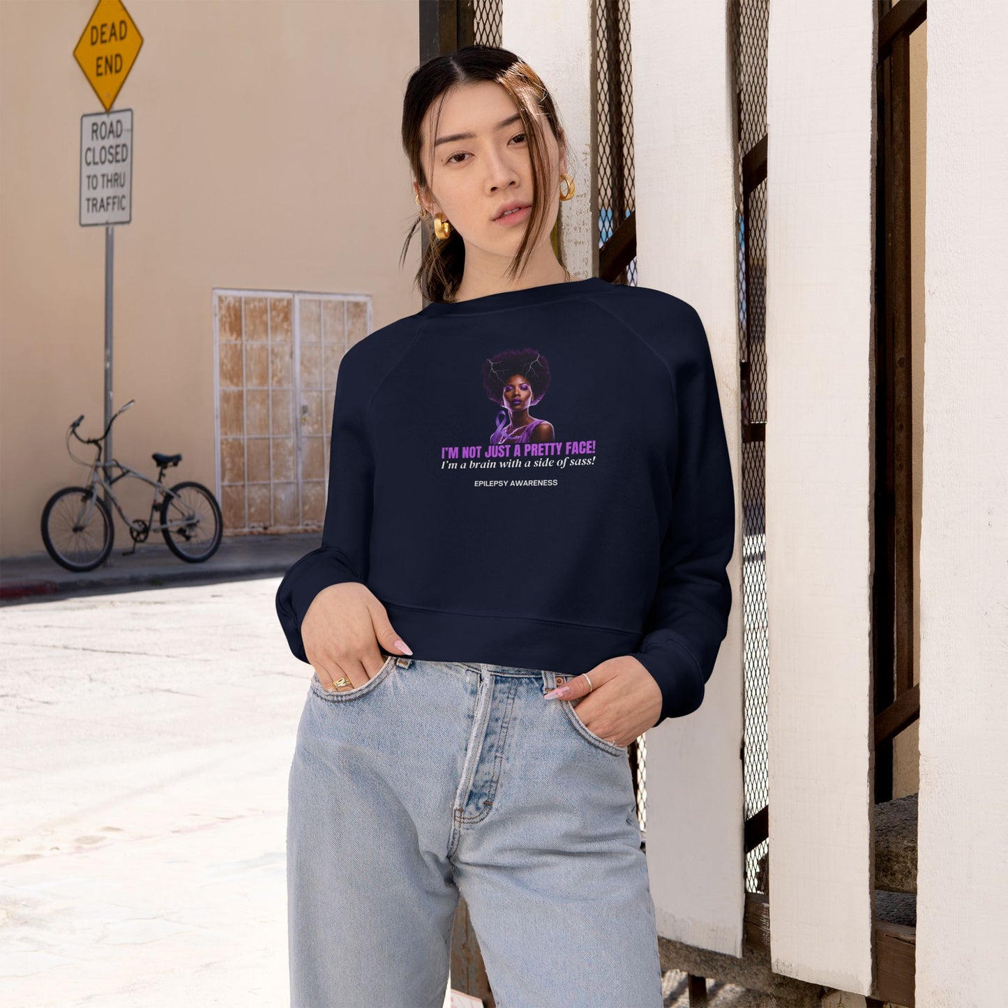 Sassy Brain Women's Cropped Fleece Pullover
