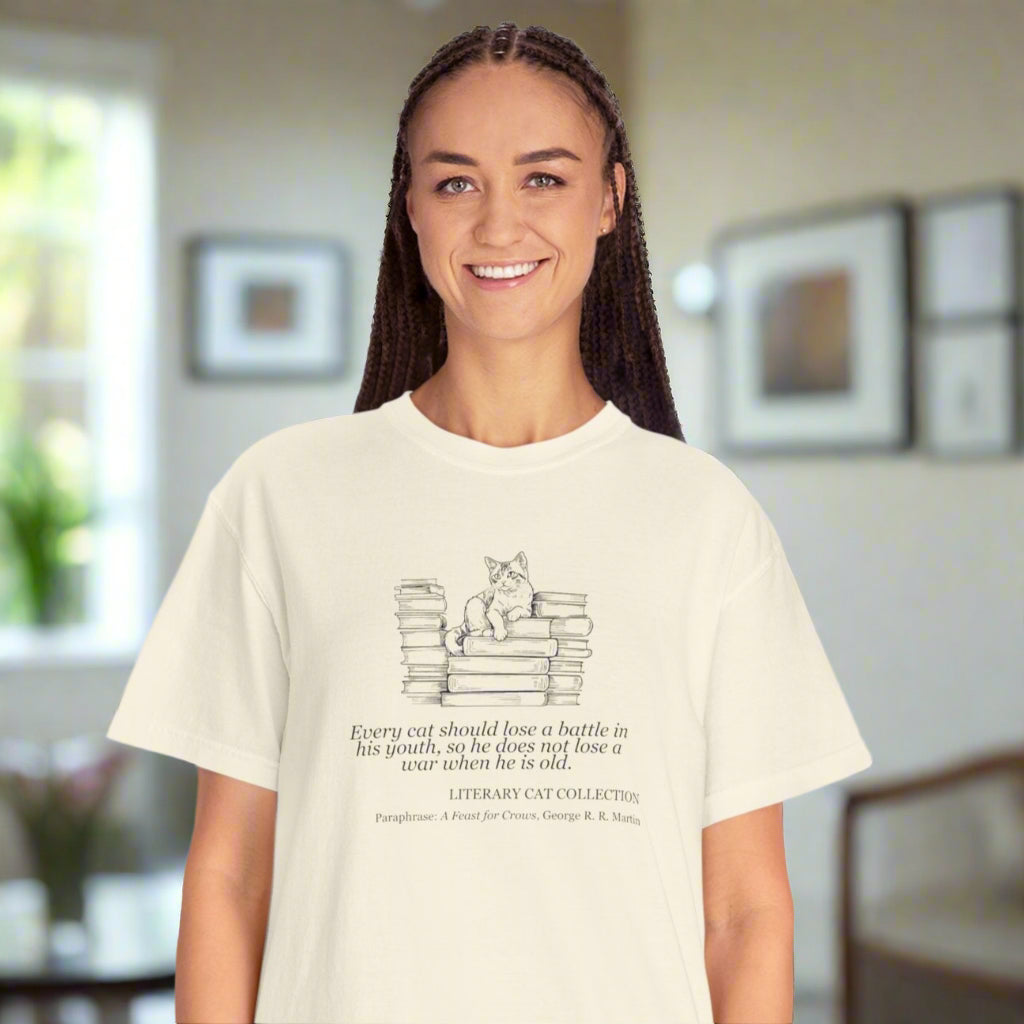 Literary Cat Unisex T-Shirt - A Feast for Crows