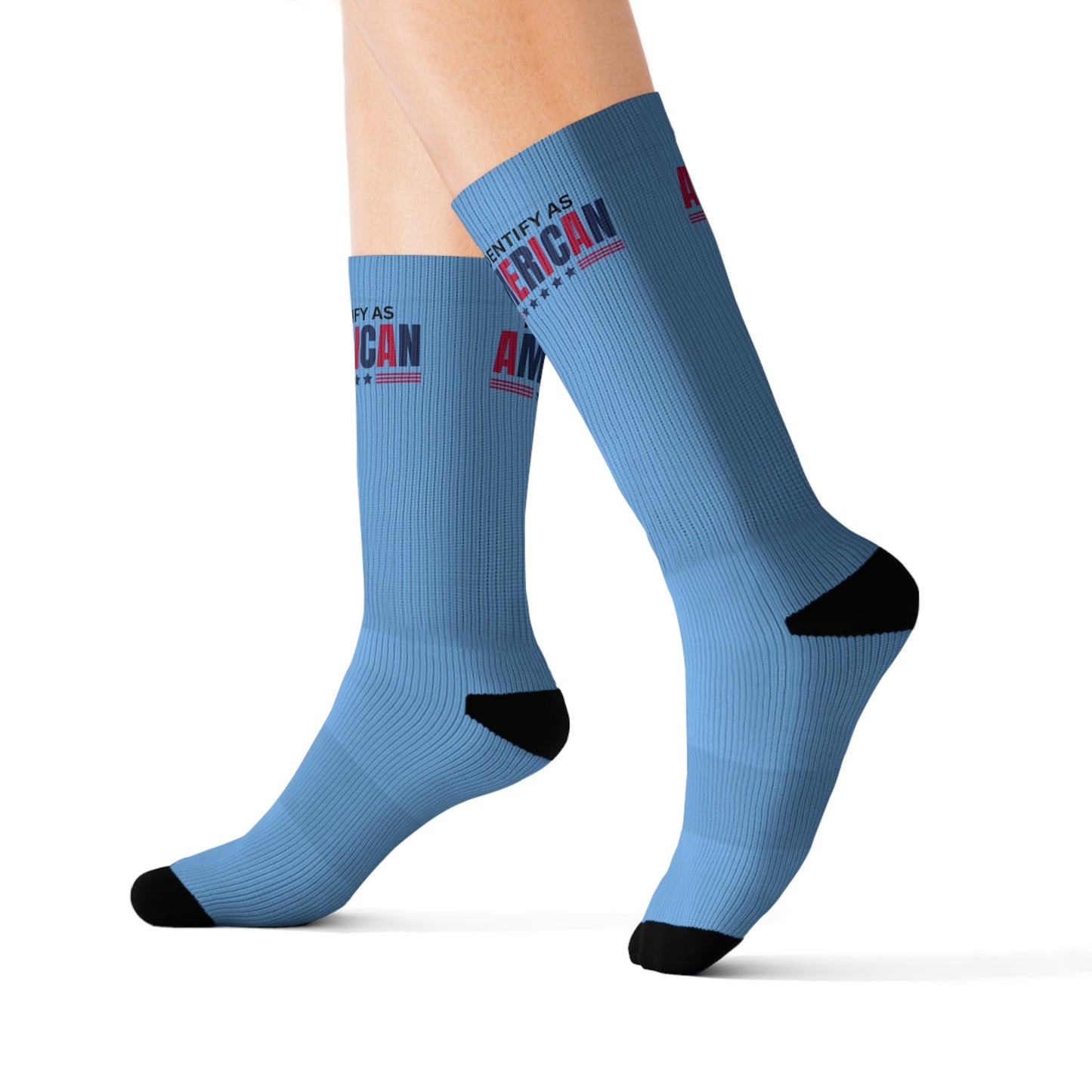 Identifies as American Sublimation Socks Printify