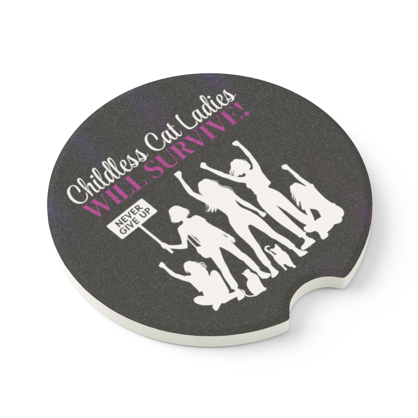 Childless Cat Ladies WILL Survive Soapstone Car Coaster