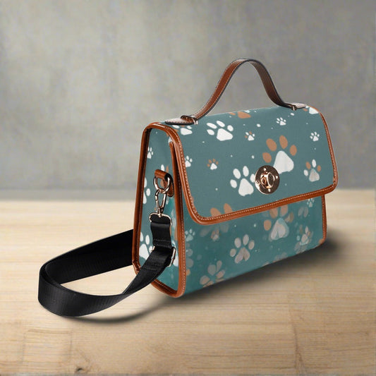 Colorful Paws Waterproof Canvas Bag (Model 1641)