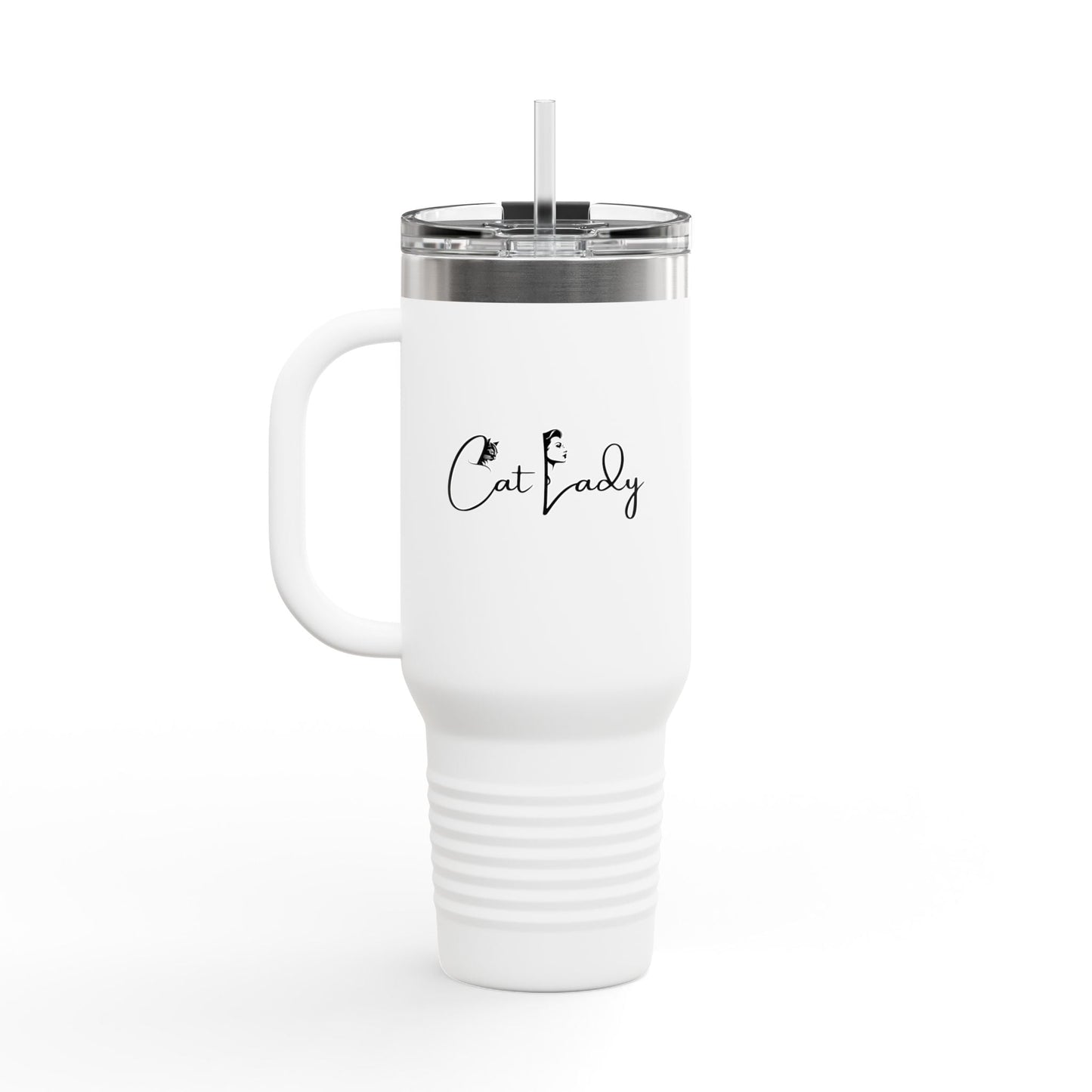 Cat Lady Insulated Travel Mug - 40oz Coffee Tumbler for Cat Lovers Printify