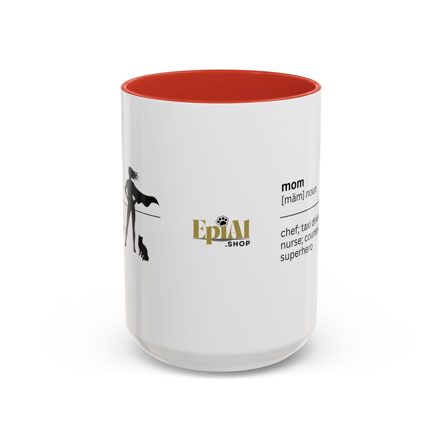 Mom Superhero Accent Coffee Mug - Perfect Gift for Moms