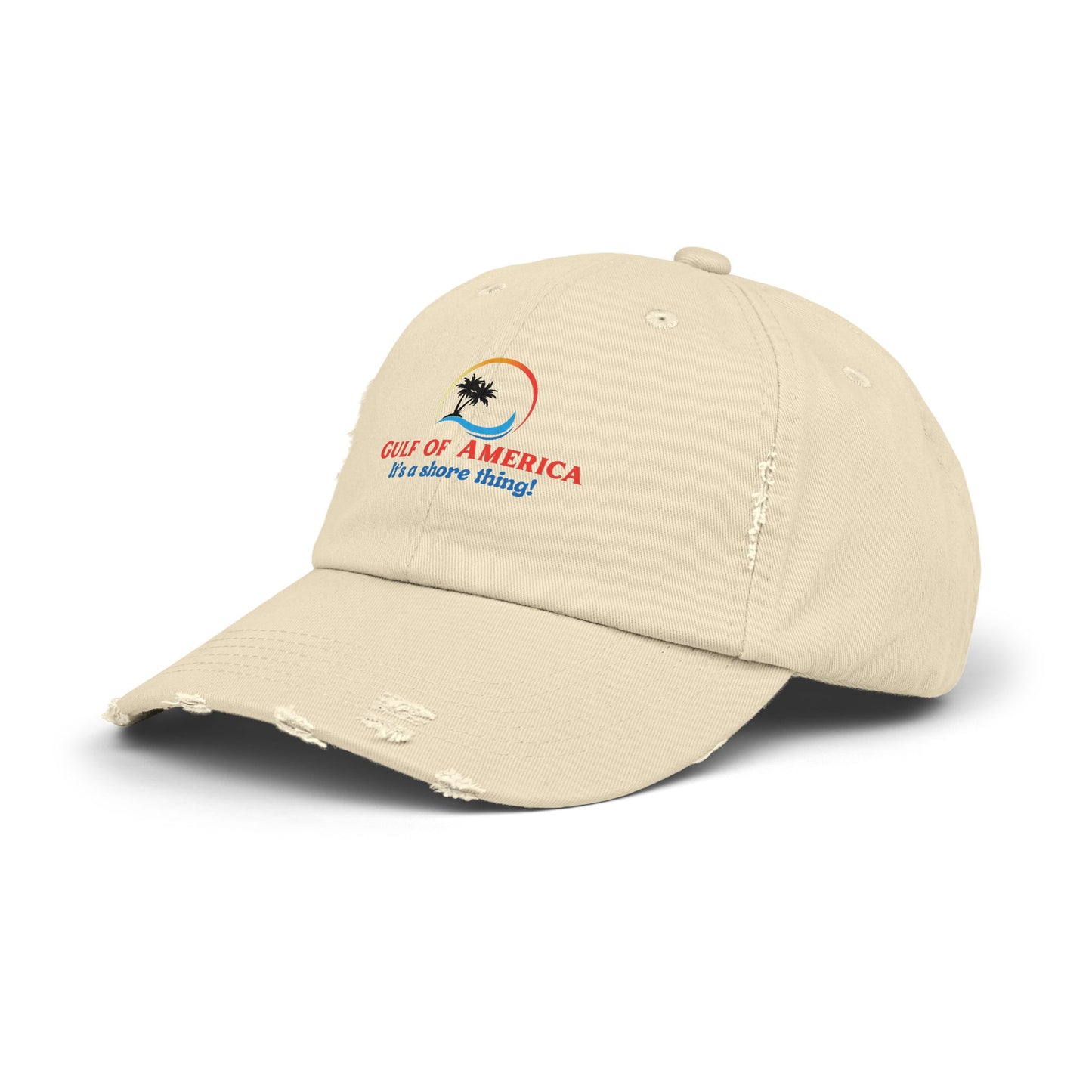 Unisex Distressed Cap - Gulf of America "It's a shore thing!" Beach Vibes