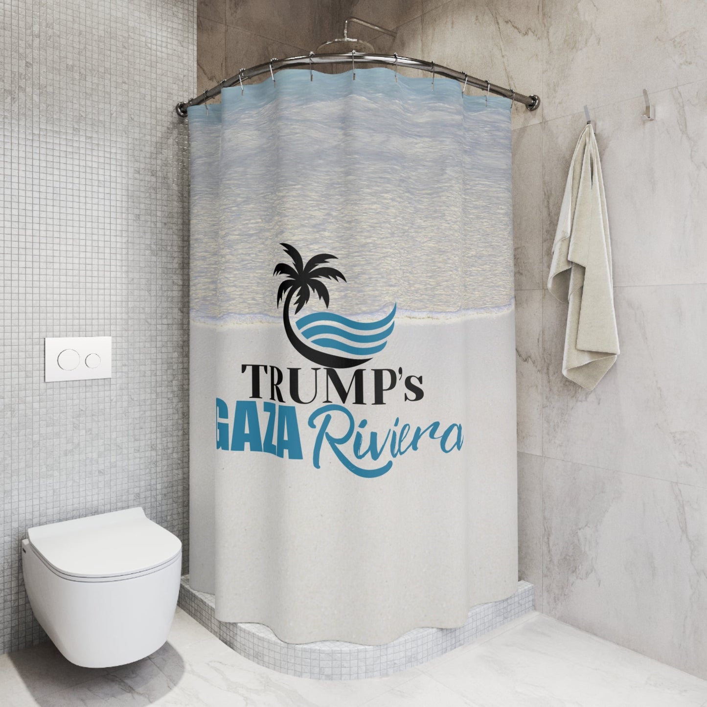 Trump's Gaza Riviera Shower Curtain Printify