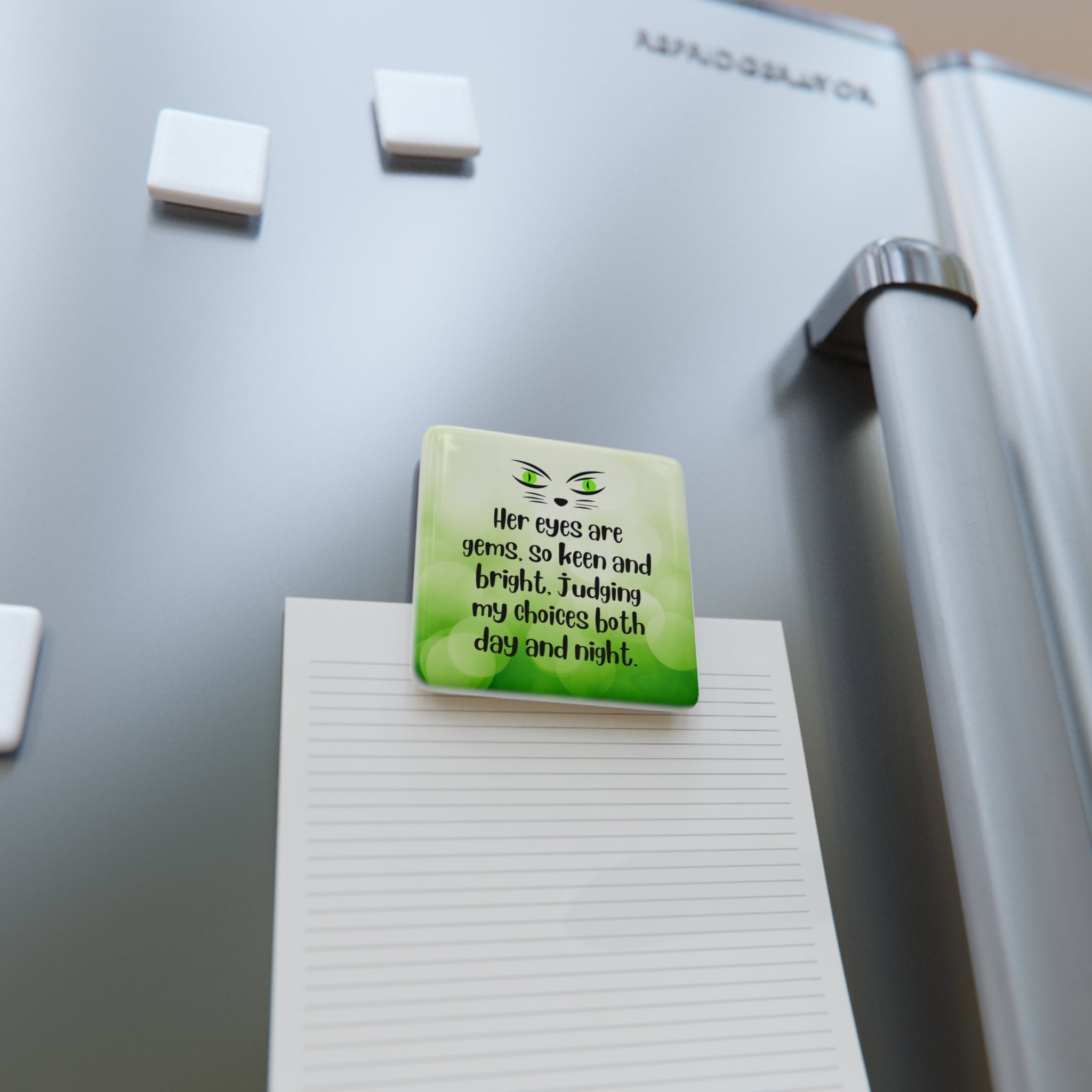 Photo depicting the Judging Eyes Porcelain Magnet, Square from EpiAl's Shop.
