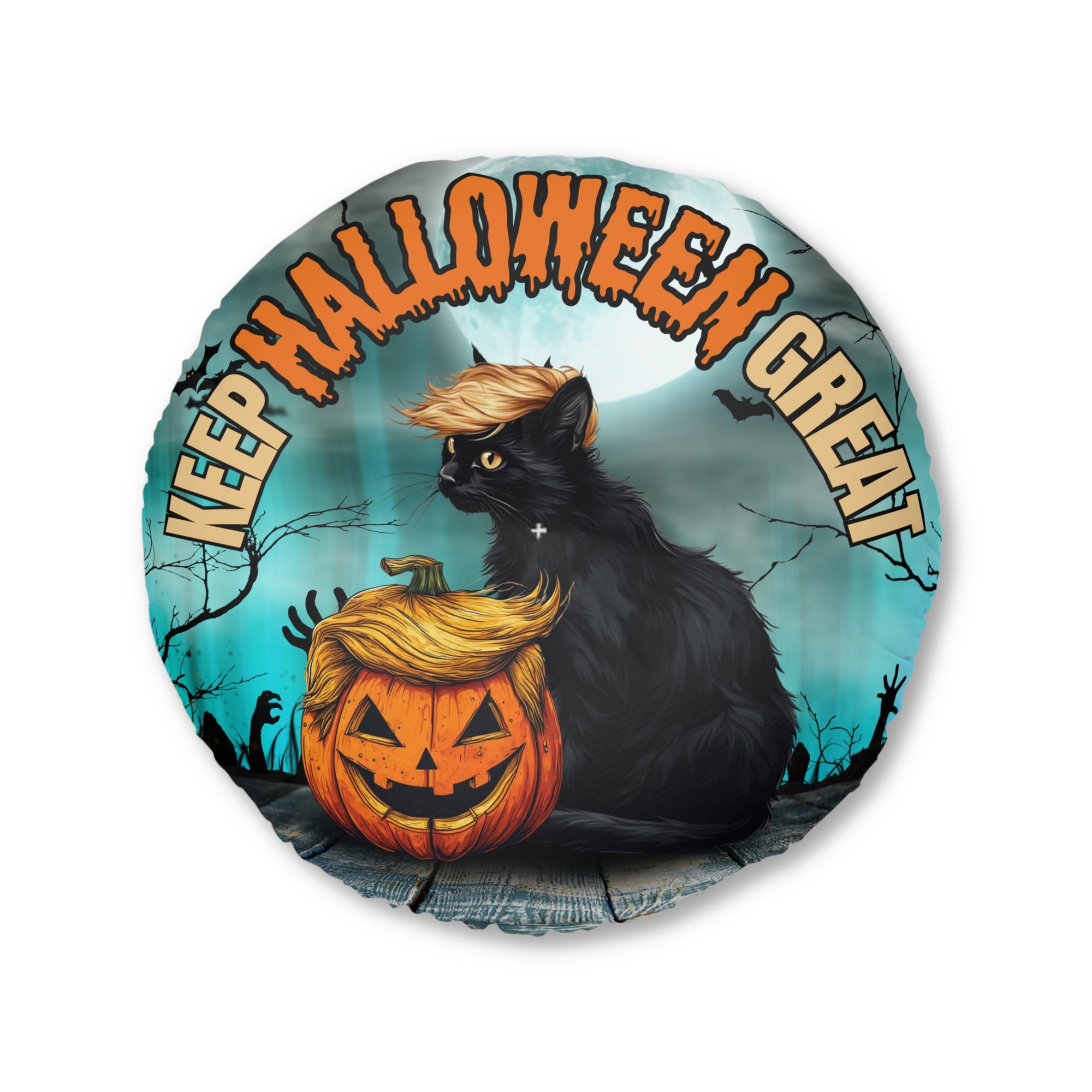 Keep Halloween Great Tufted Floor Pillow, Round