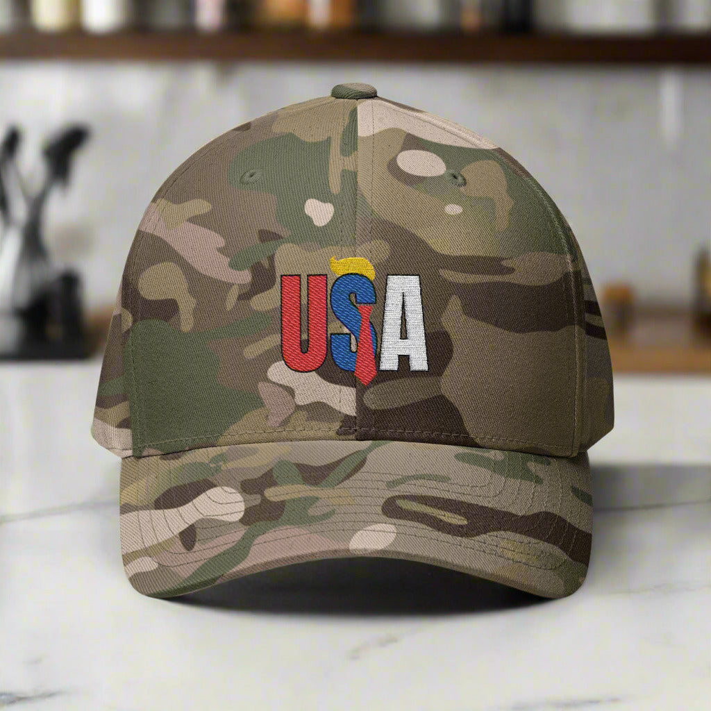 Trump USA Embroidered Cap - Closed-Back Baseball Hat Printify