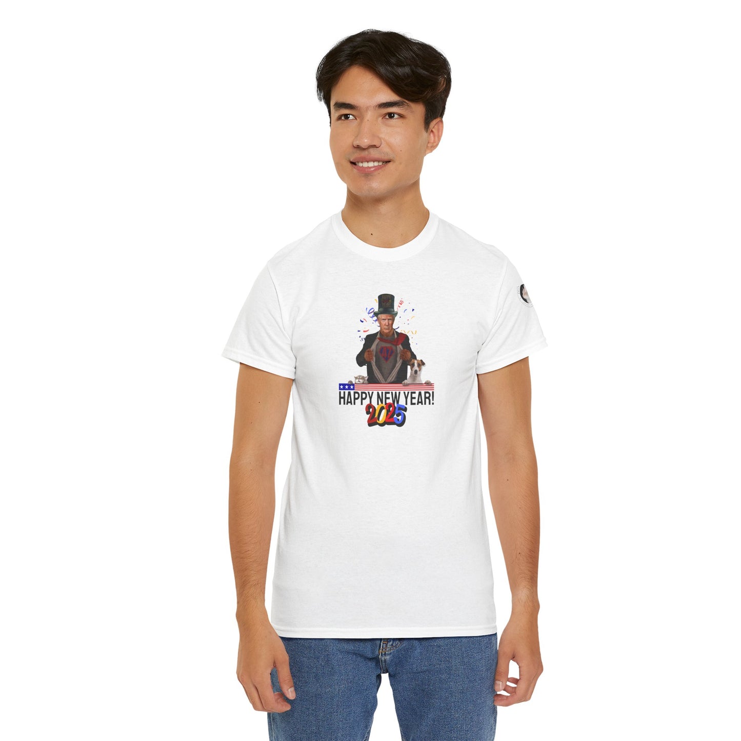 Trump Happy New Year 2025 Unisex Heavy Cotton Tee