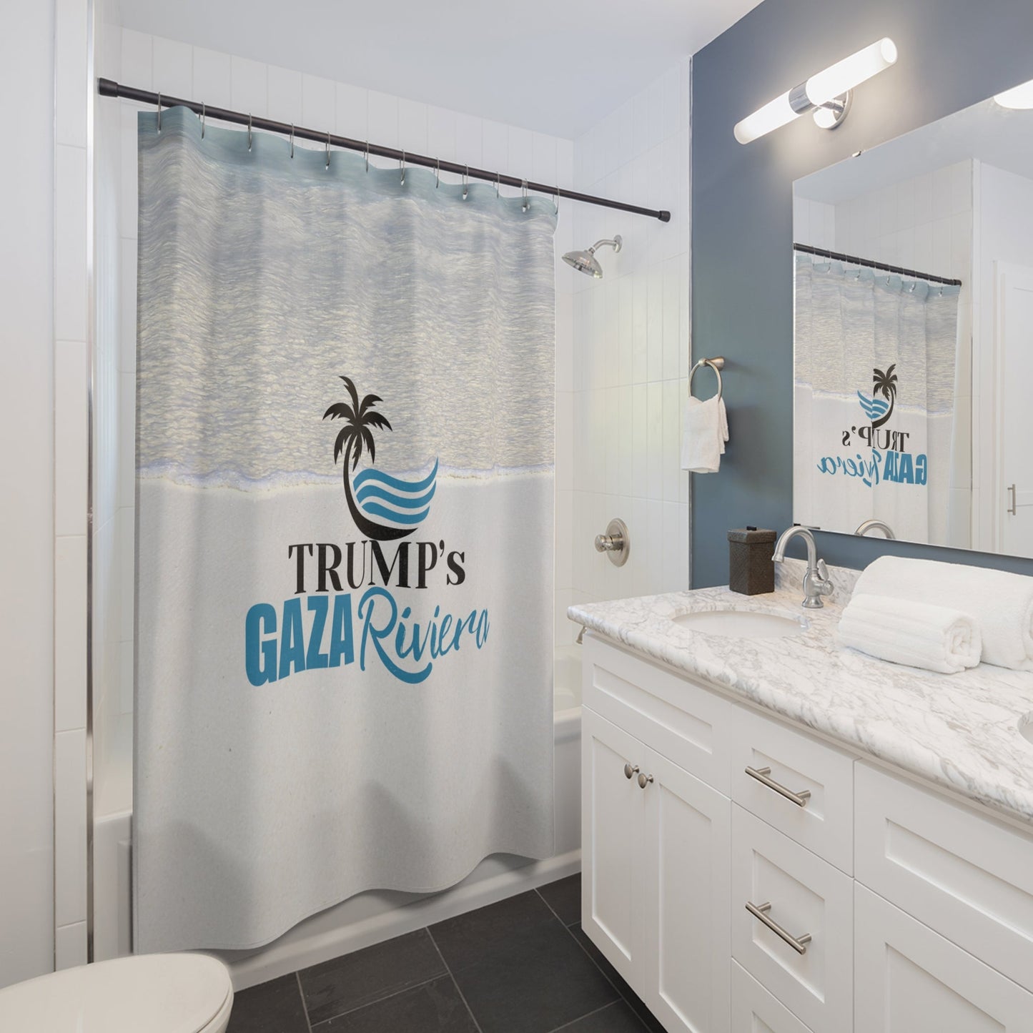 Trump's Gaza Riviera Shower Curtain Printify