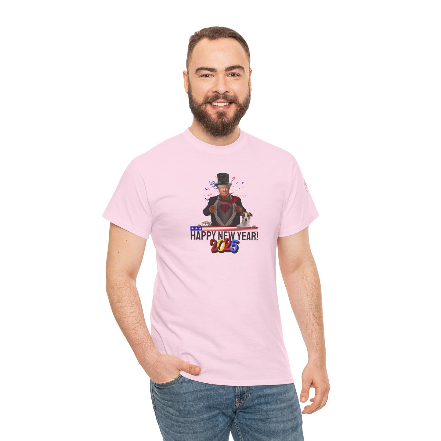 Trump Happy New Year 2025 Unisex Heavy Cotton Tee