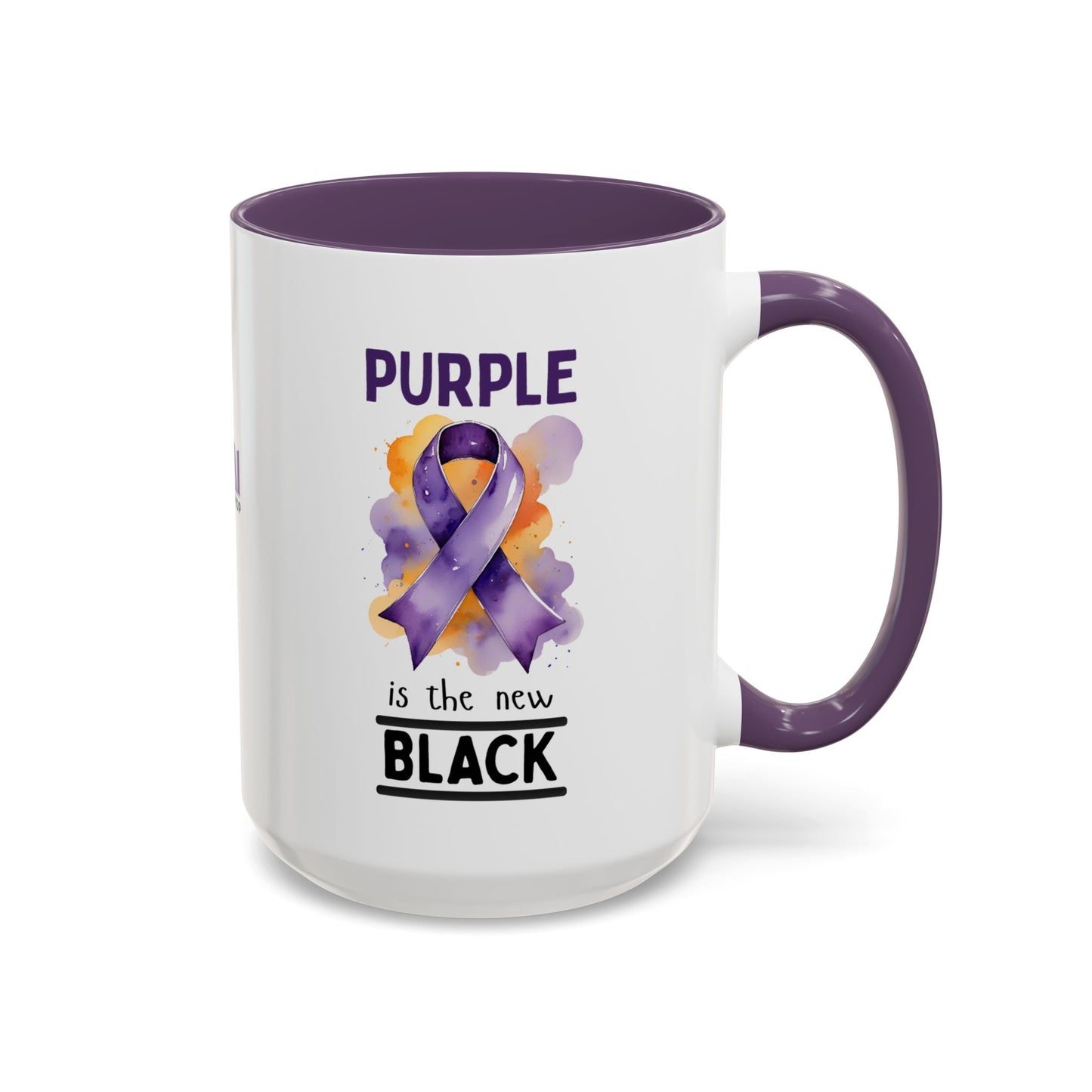 Purple Ribbon Accent Coffee Mug