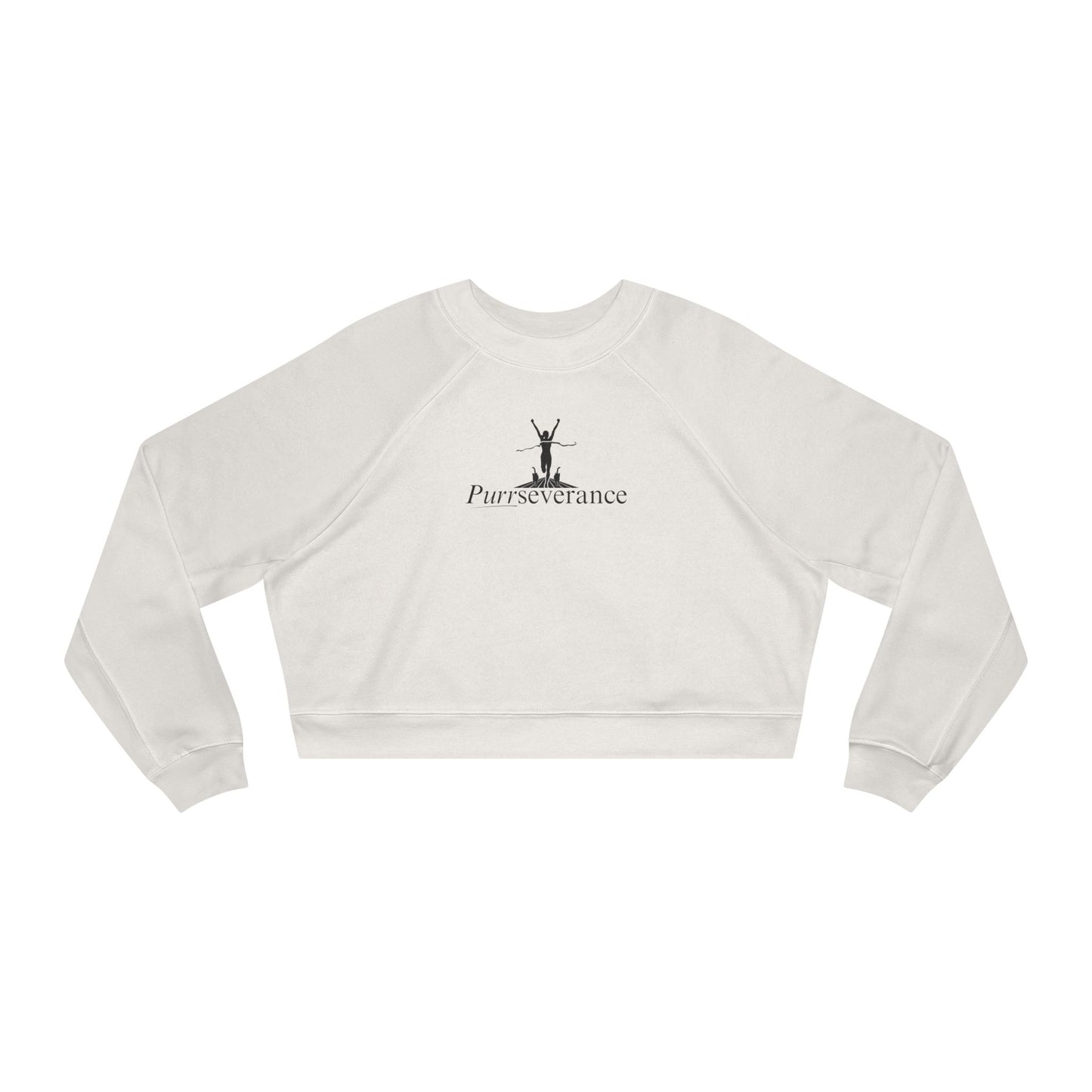 Purrseverance Women's Cropped Fleece Pullover