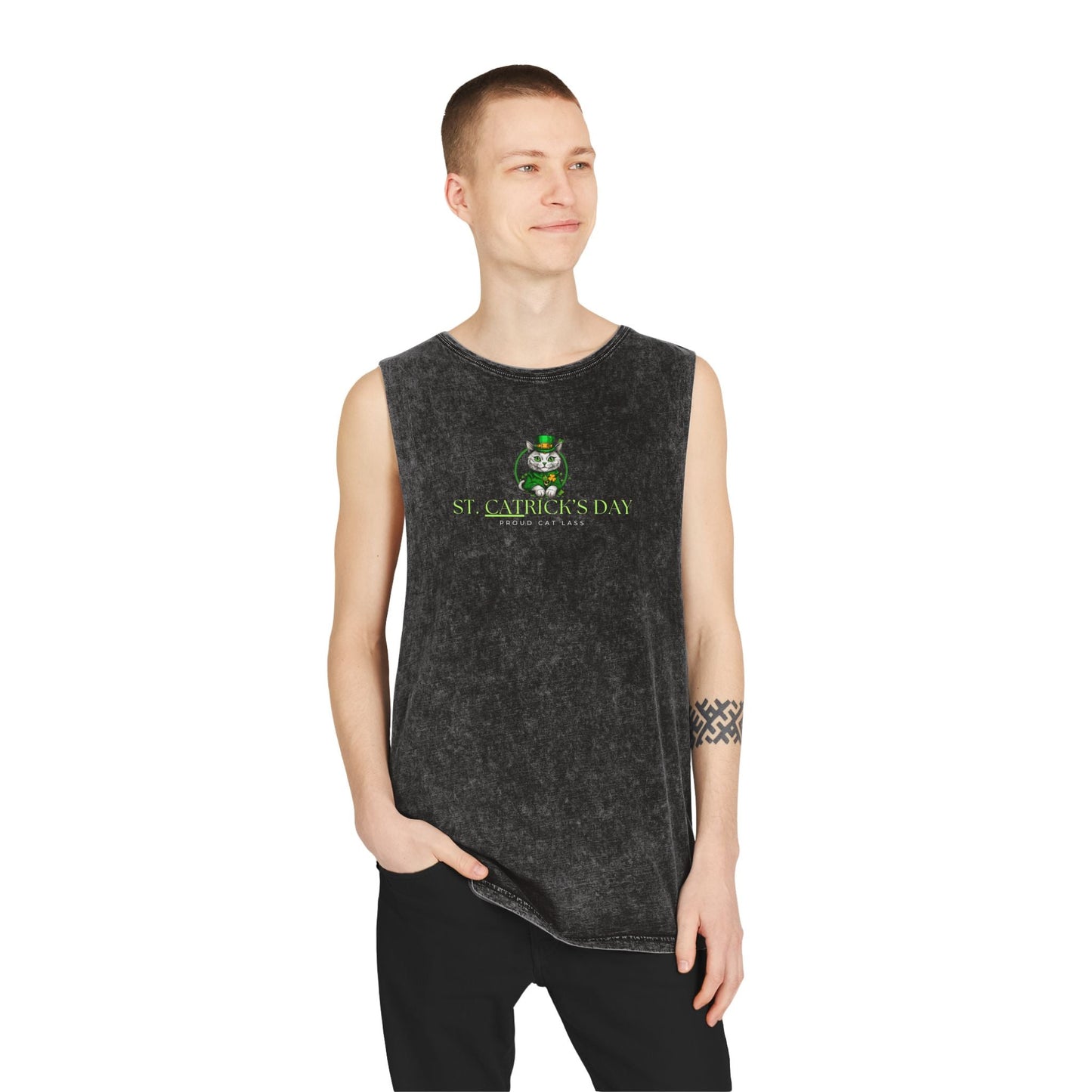 St. Patrick's Day Unisex Stonewash Tank Top Printify