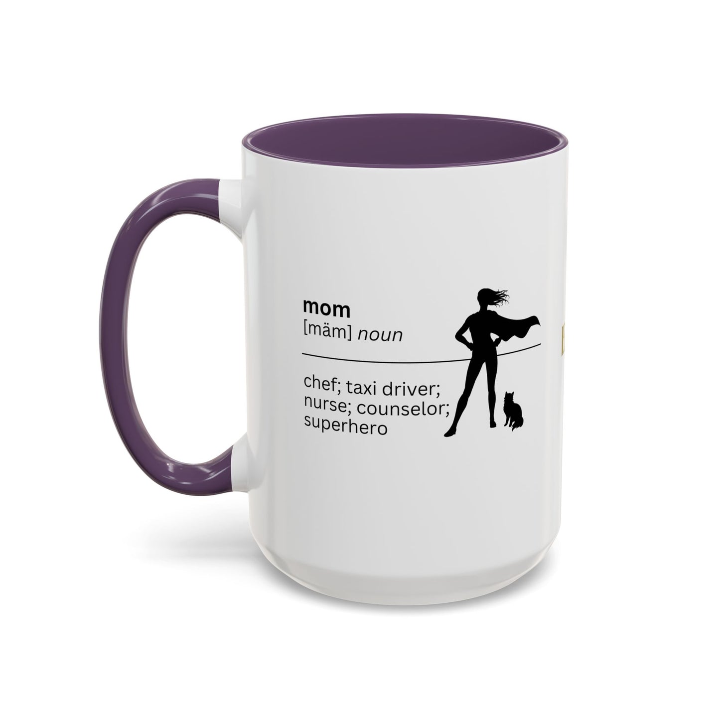 Mom Superhero Accent Coffee Mug - Perfect Gift for Moms