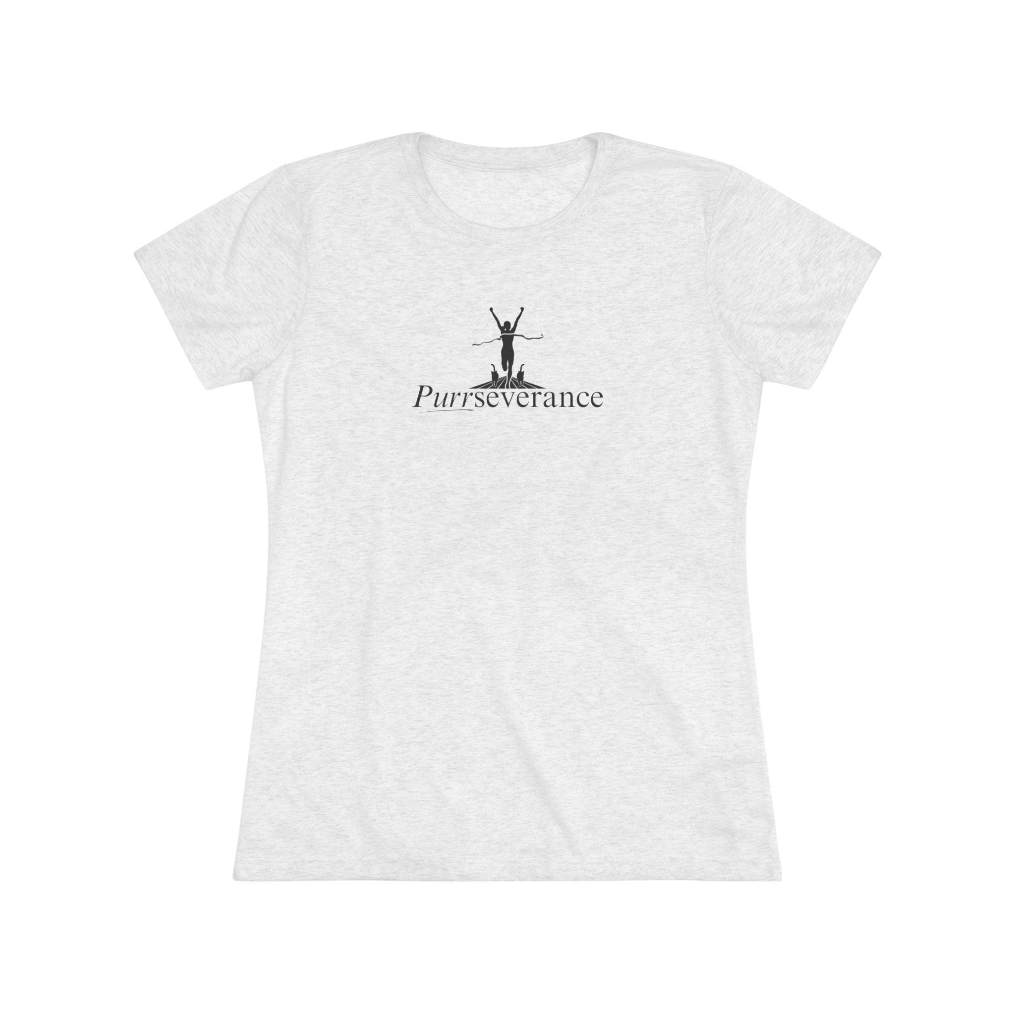 Photo depicting the Purrseverance Women's Triblend Tee from EpiAl's Shop.