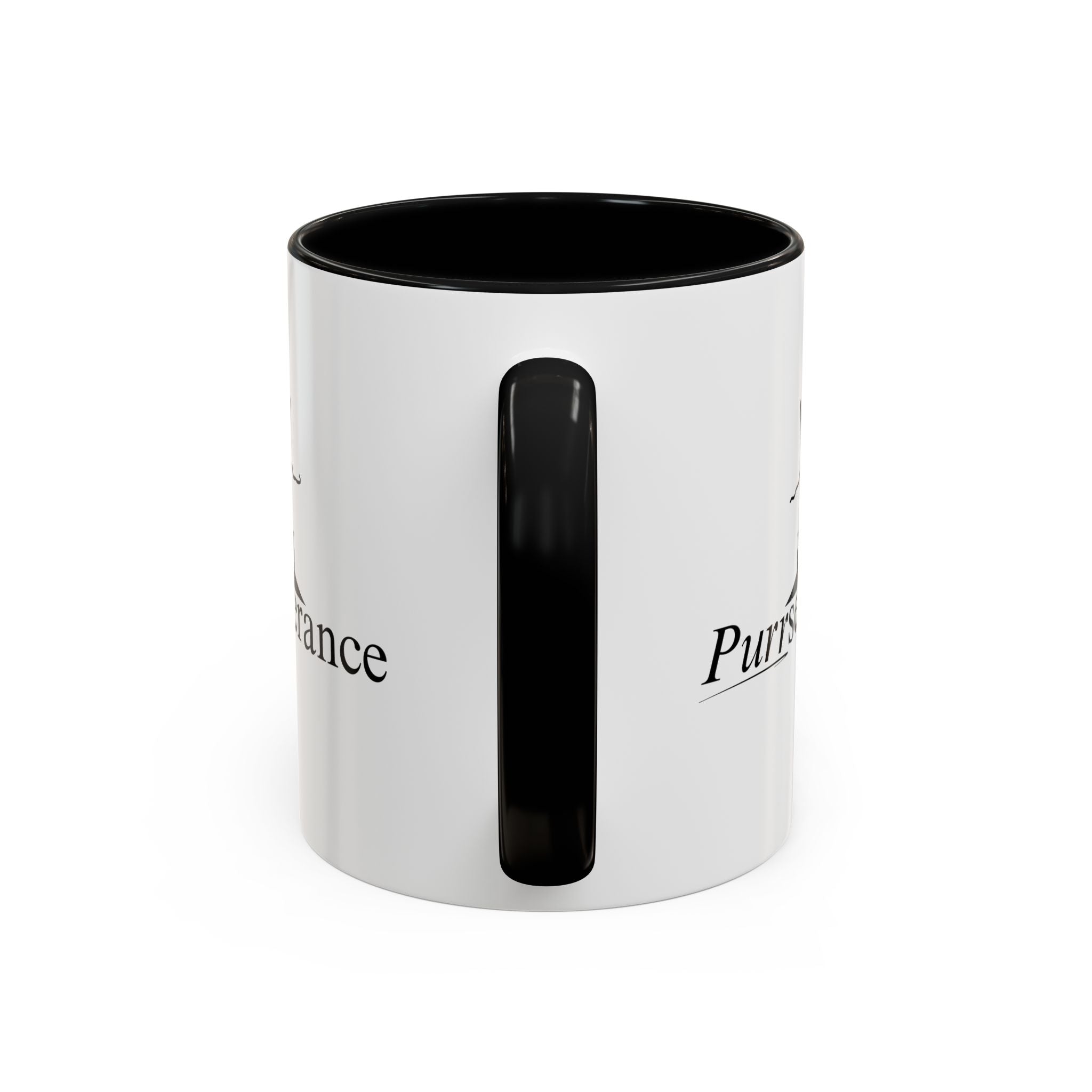Photo depicting the Purrseverance Accent Coffee Mug (11, 15oz) from EpiAl's Shop.