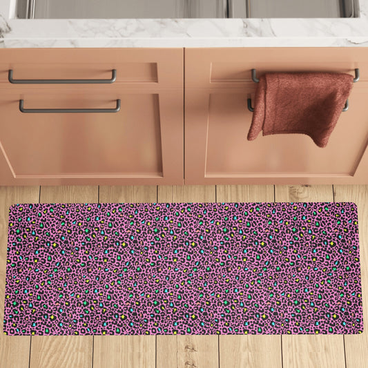 Pink Cheetah Kitchen Mat 48"x17"(Made In Queen)