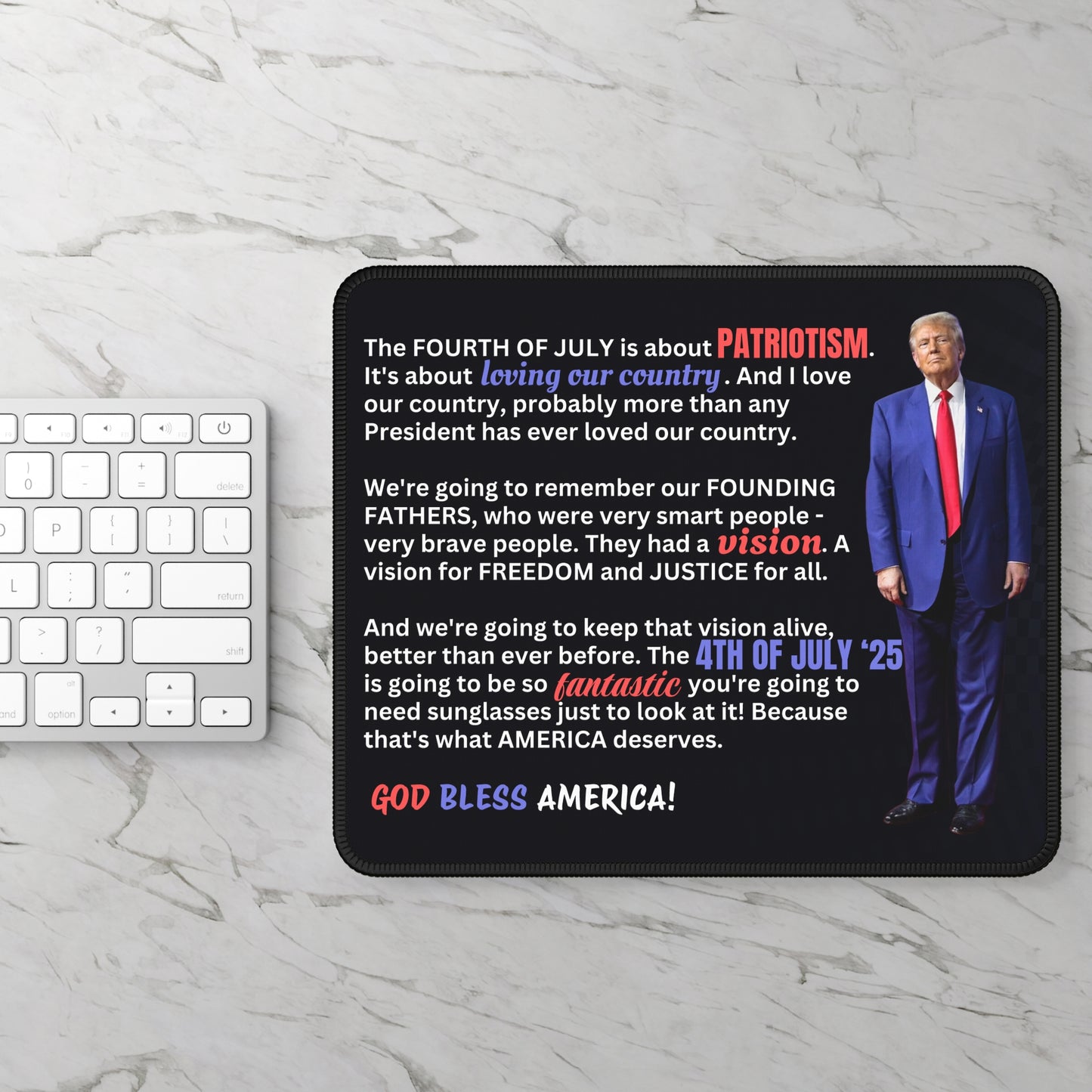 4th of July Design Gaming Mousepad