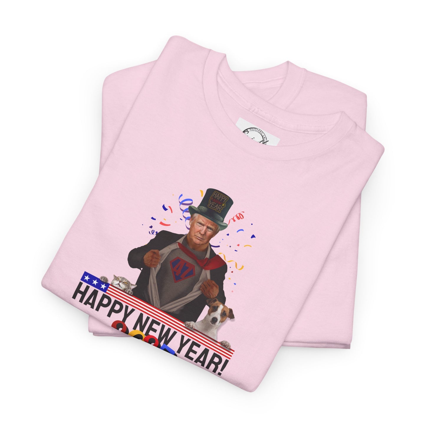 Trump Happy New Year 2025 Unisex Heavy Cotton Tee