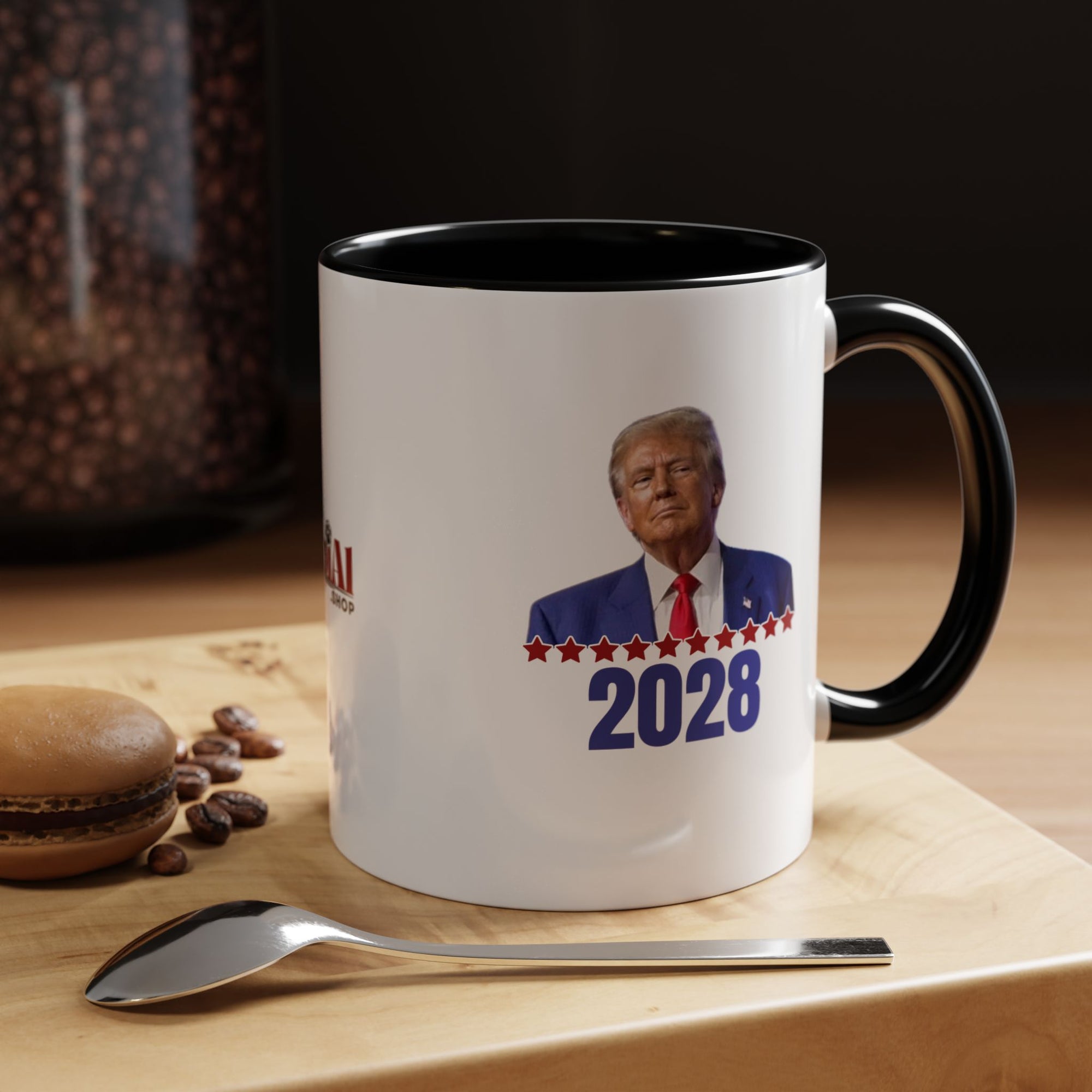 Trump 2028 Accent Coffee Mug - Ceramic Mug for Political Enthusiasts