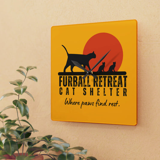 Furball Retreat Acrylic Wall Clock