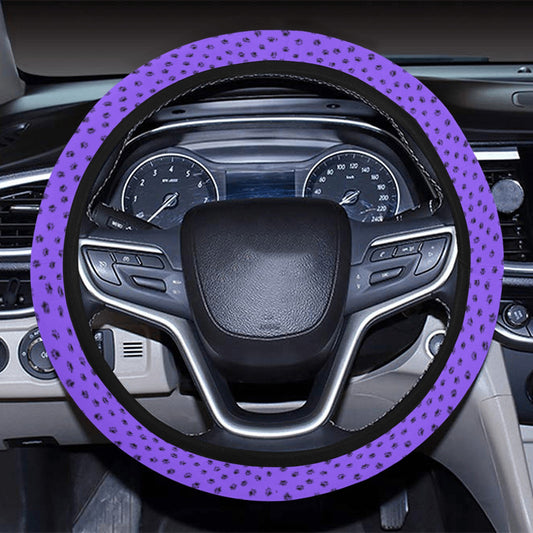 Purple Kitty Paws Steering Wheel Cover with Elastic Edge